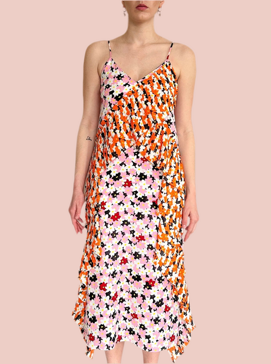 Brand New Kenzo Ruffled Slip Midi Dress Size M