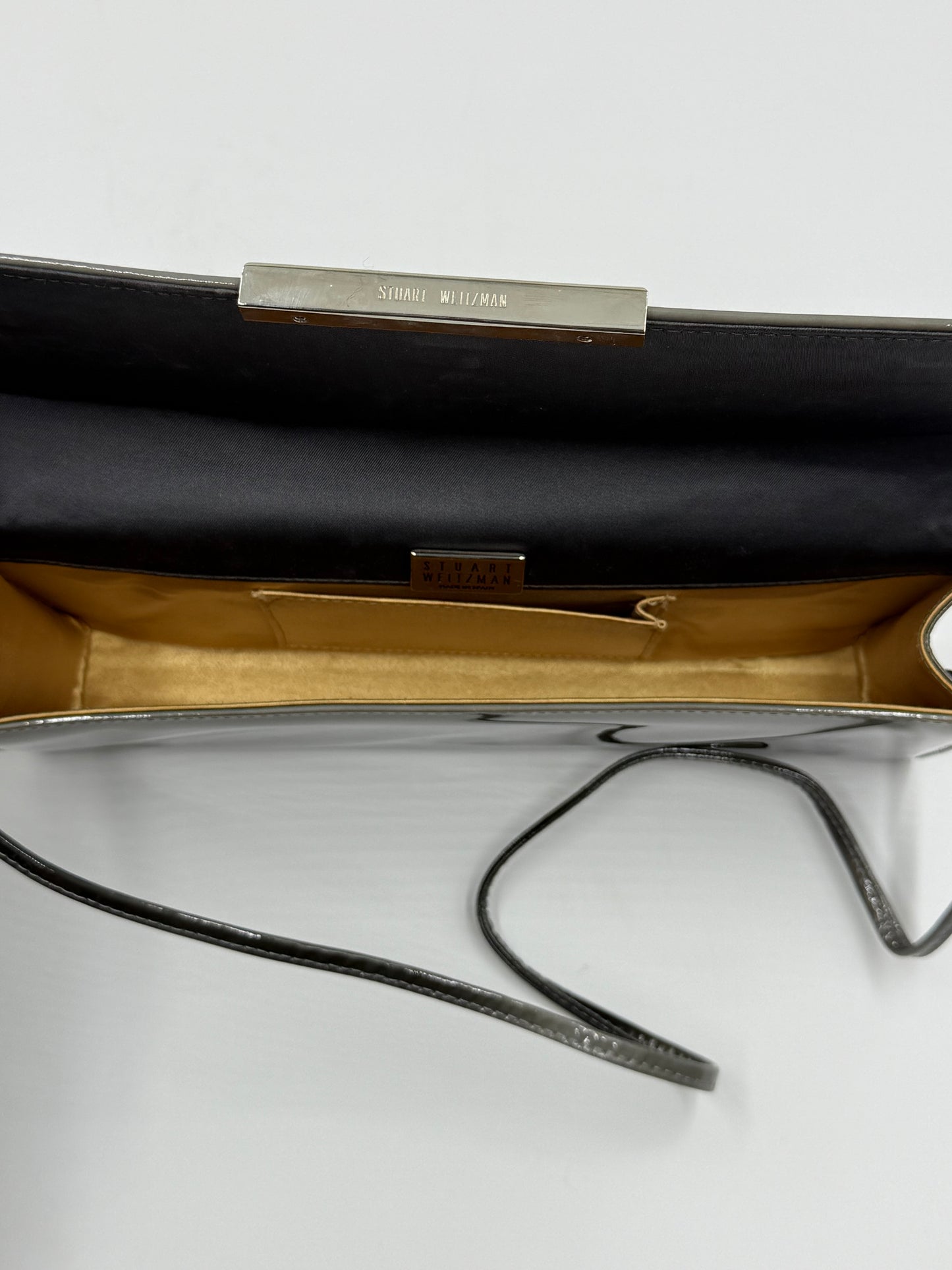 Stuart Weitzman Grey Patent Clutch
