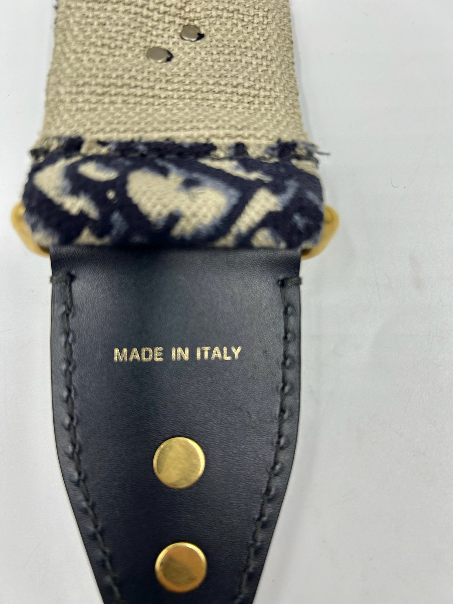 Christian Dior Oblique Mini Saddle Bag With Jacquard Strap