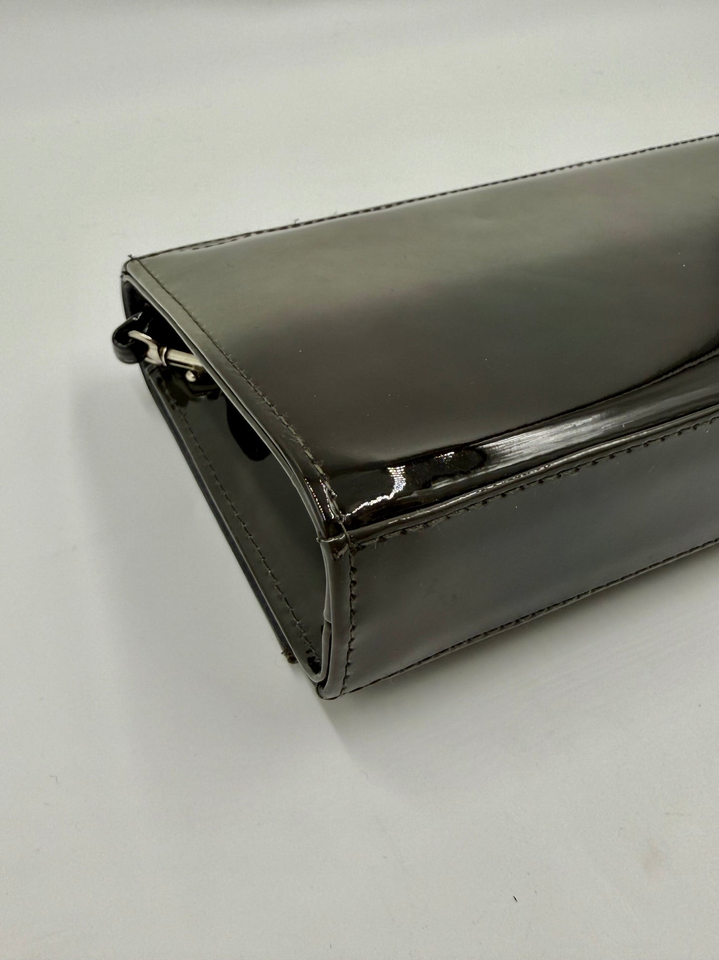 Stuart Weitzman Grey Patent Clutch