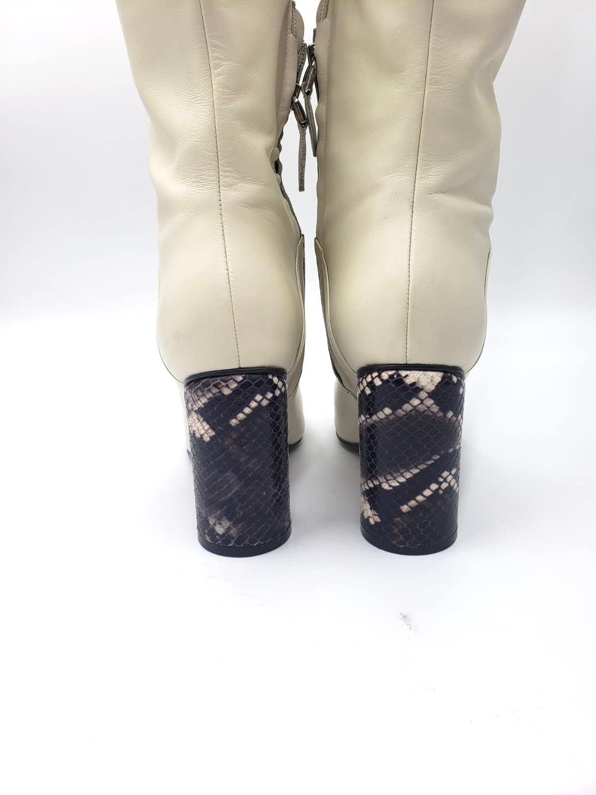 Sigerson Morrison White Tall Leather Boots Size 38