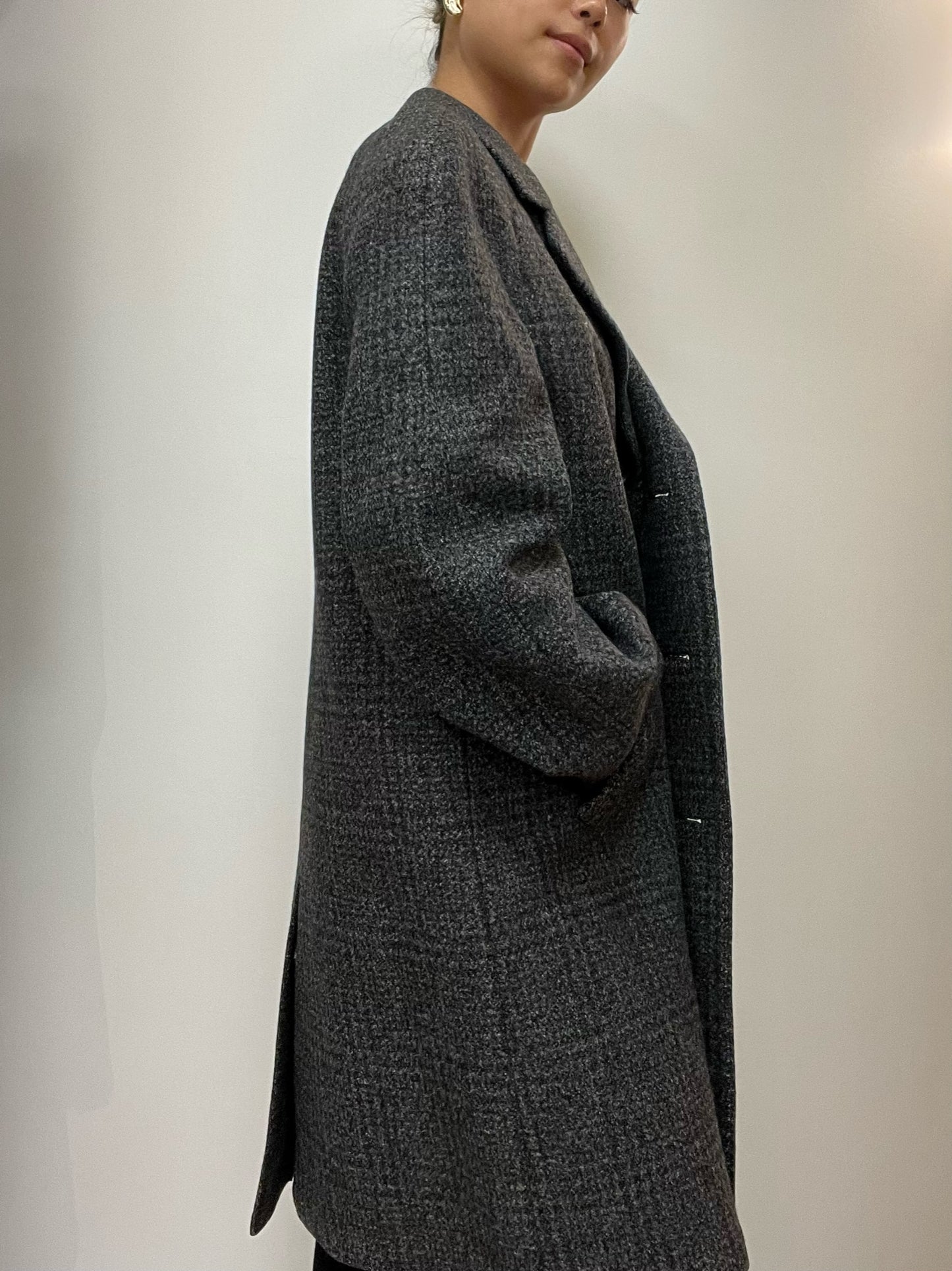 Schurwolle Grey Wool Coat Fits M/L