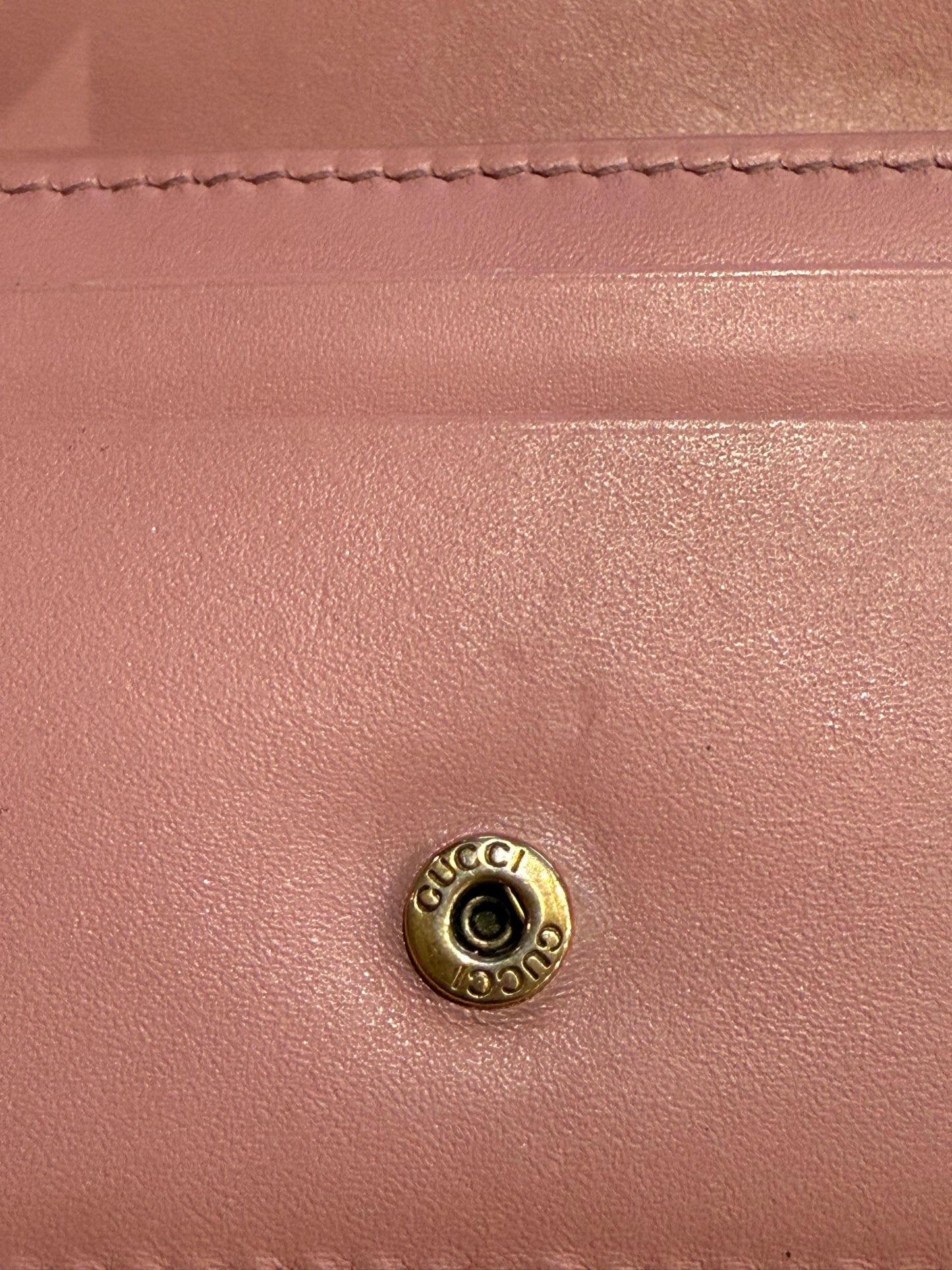 Gucci Embossed Pink Cherry Wallet