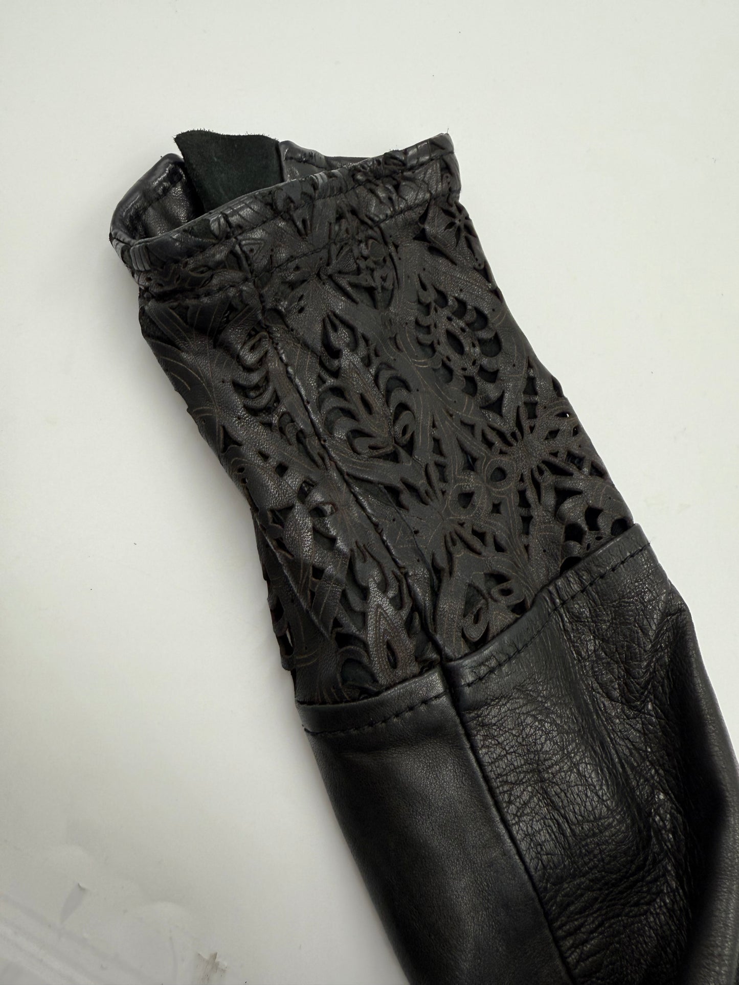Empresa Black Leather Moto Jacket Size 42
