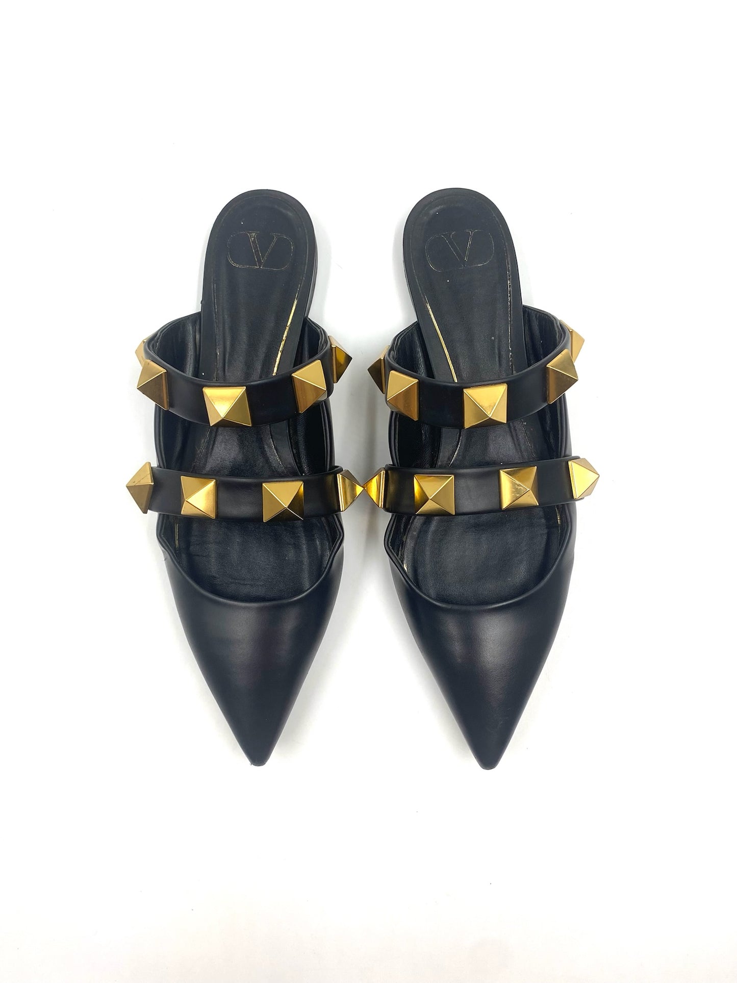 Valentino Roma Black Pointed Mule Size 40