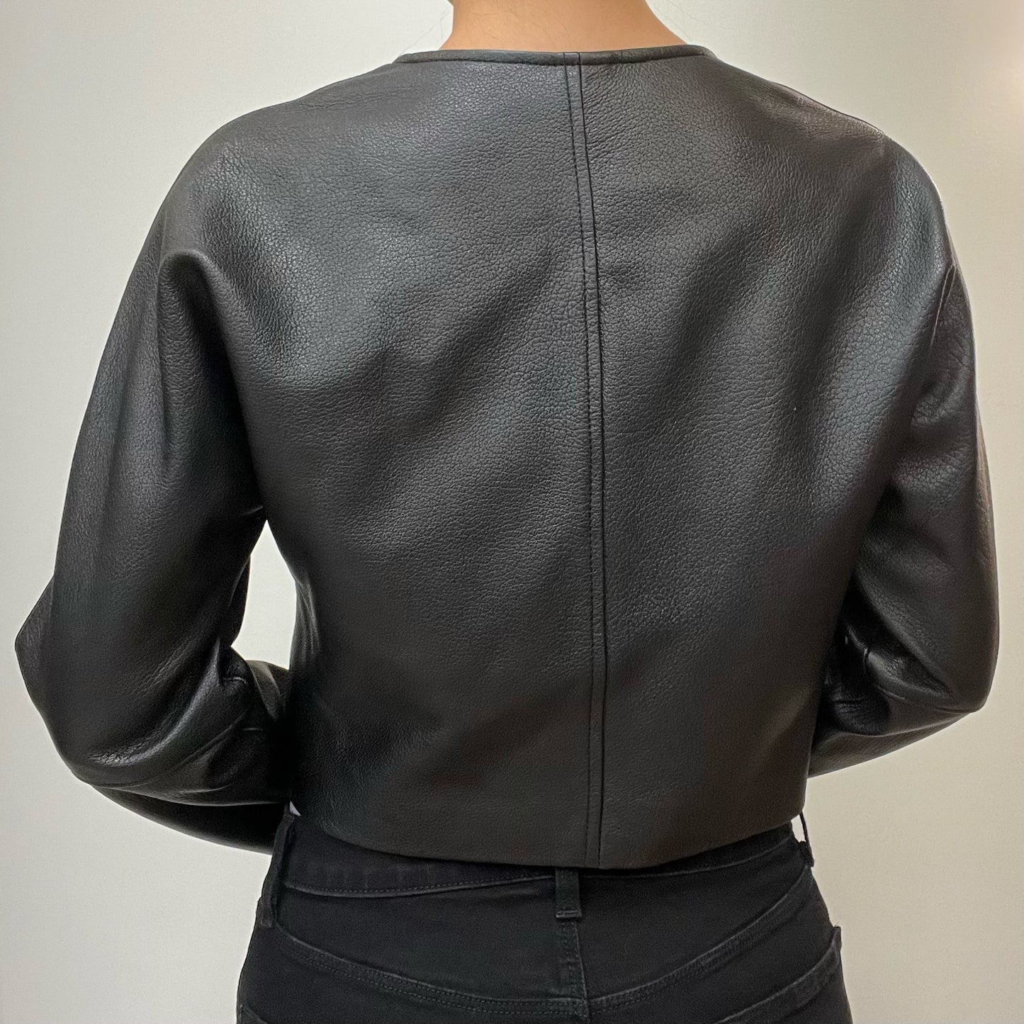 Club Monaco Collection Black Lamb Skin Leather Jacket Size XS
