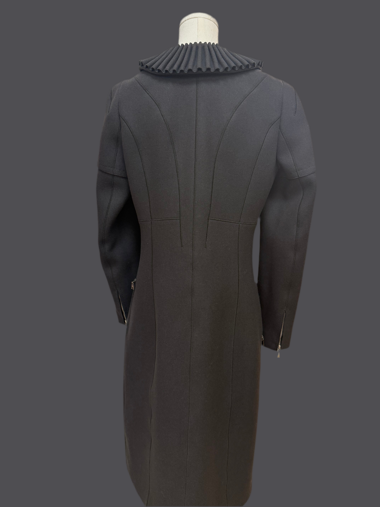 Louis Vuitton Olive Green Wool Coat Size 42