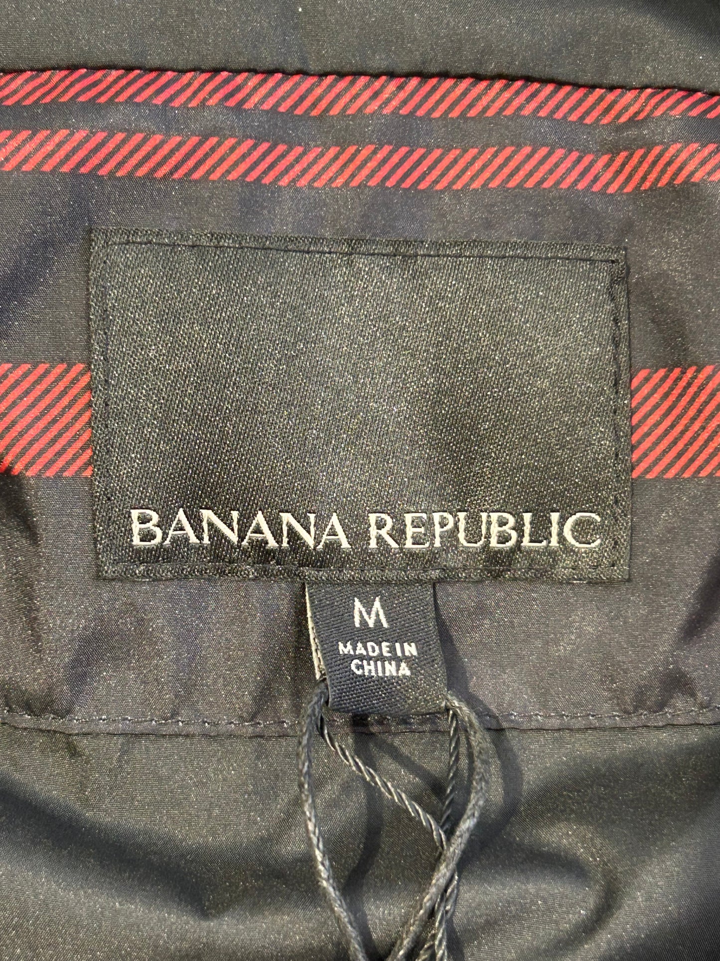 Brand New Banana Republic Black & Red Plaid Water Repellent Jacket Size M