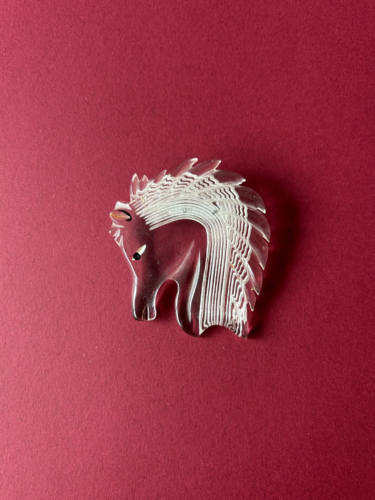1950s Reverse Carved Horse Brooch