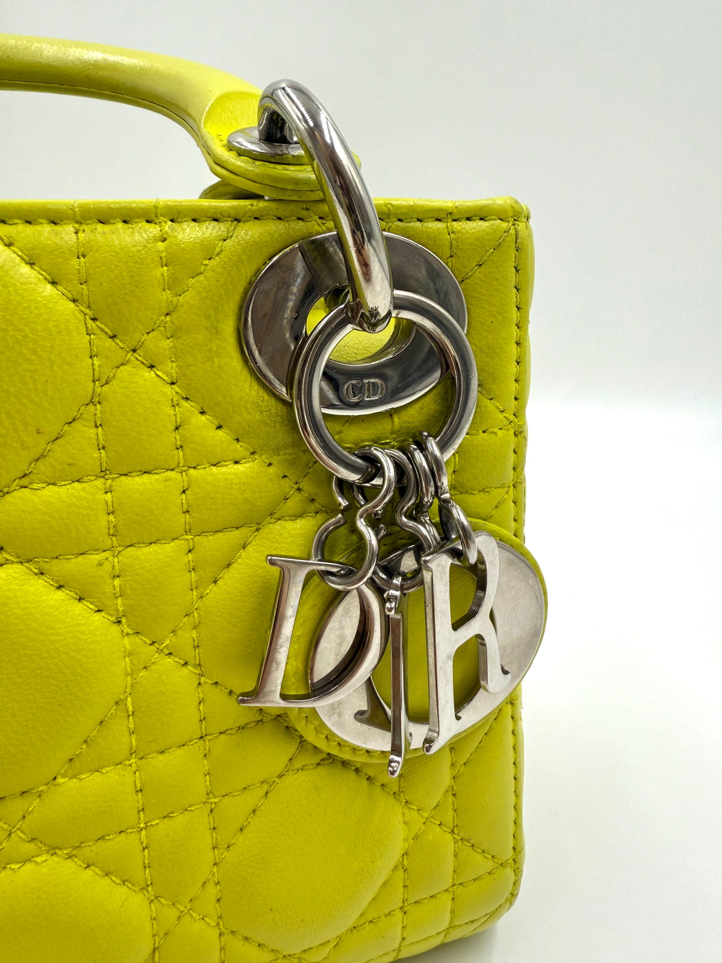 Lady Dior Mini Lemon Yellow Bag