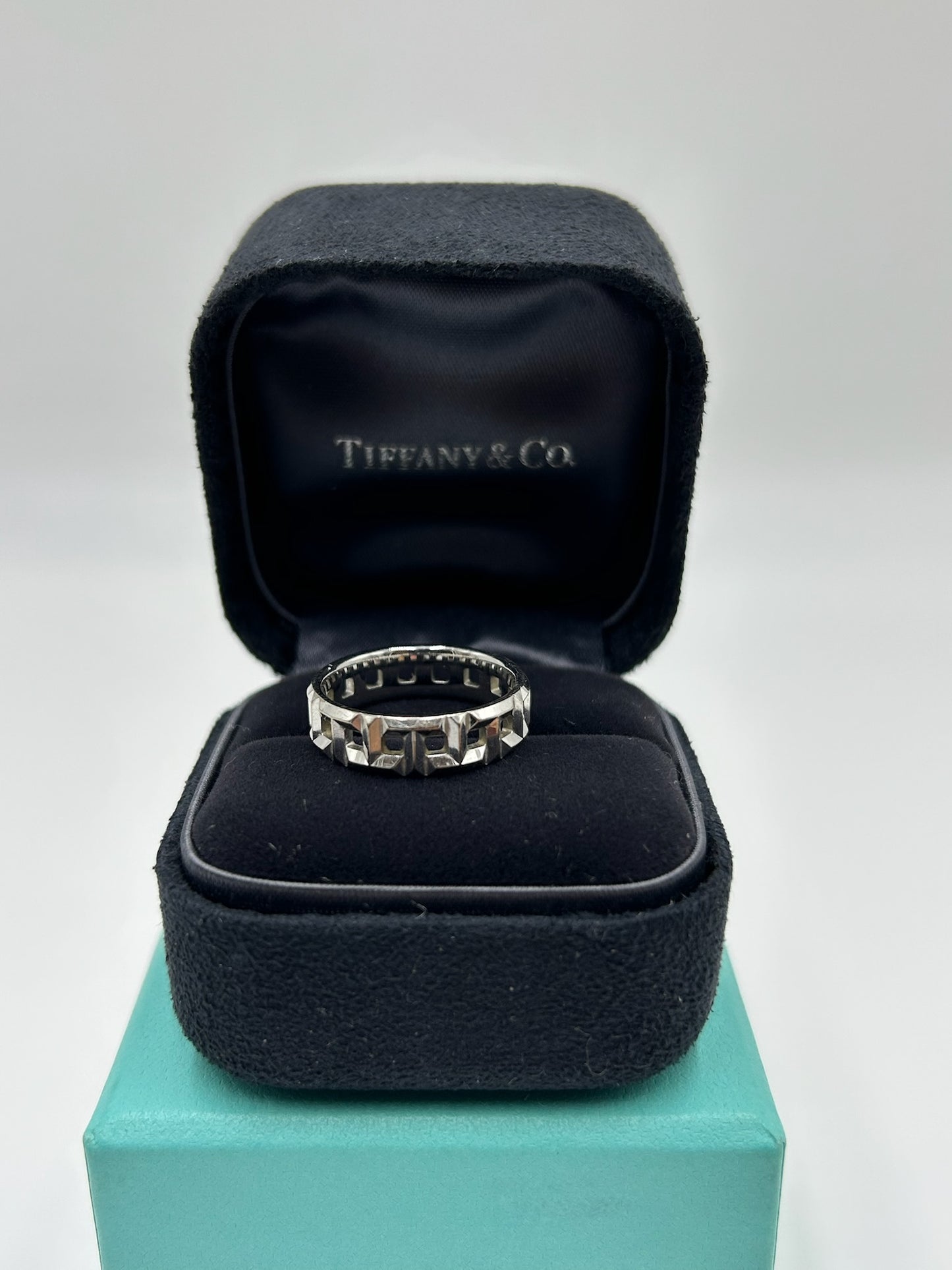 Tiffany & Co True Wide 18K White Gold Ring Size 7