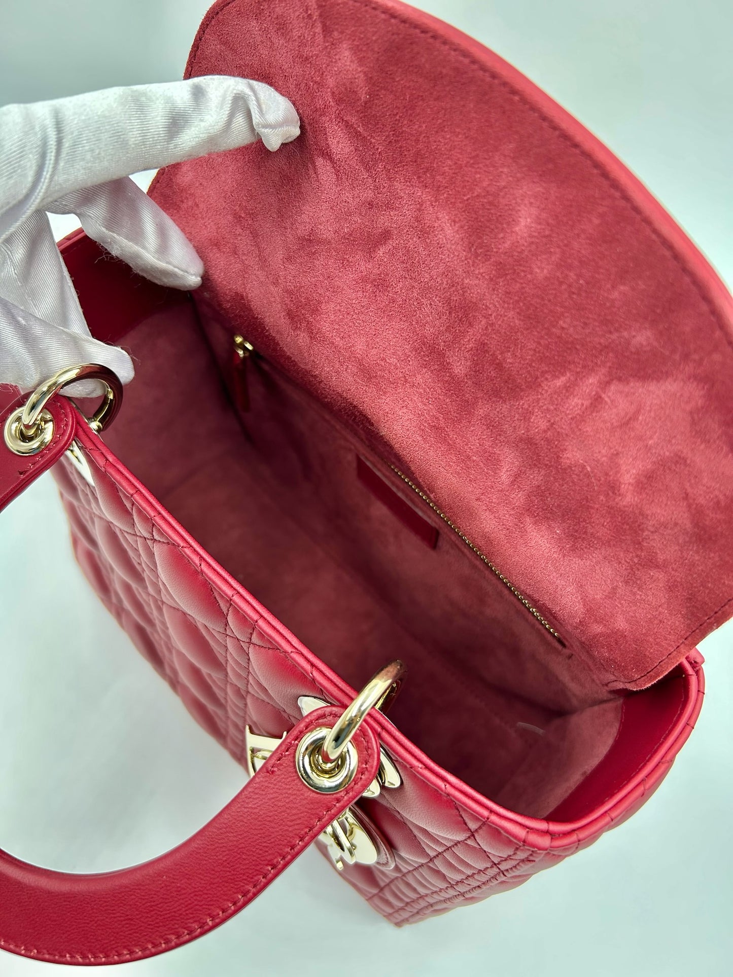 Christian Dior Lady Dior Red Medium Bag