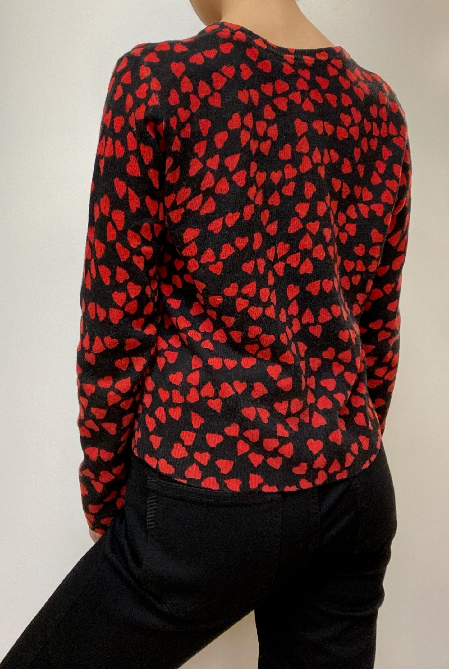Equipment Heart Print Knit Sweater Size XS