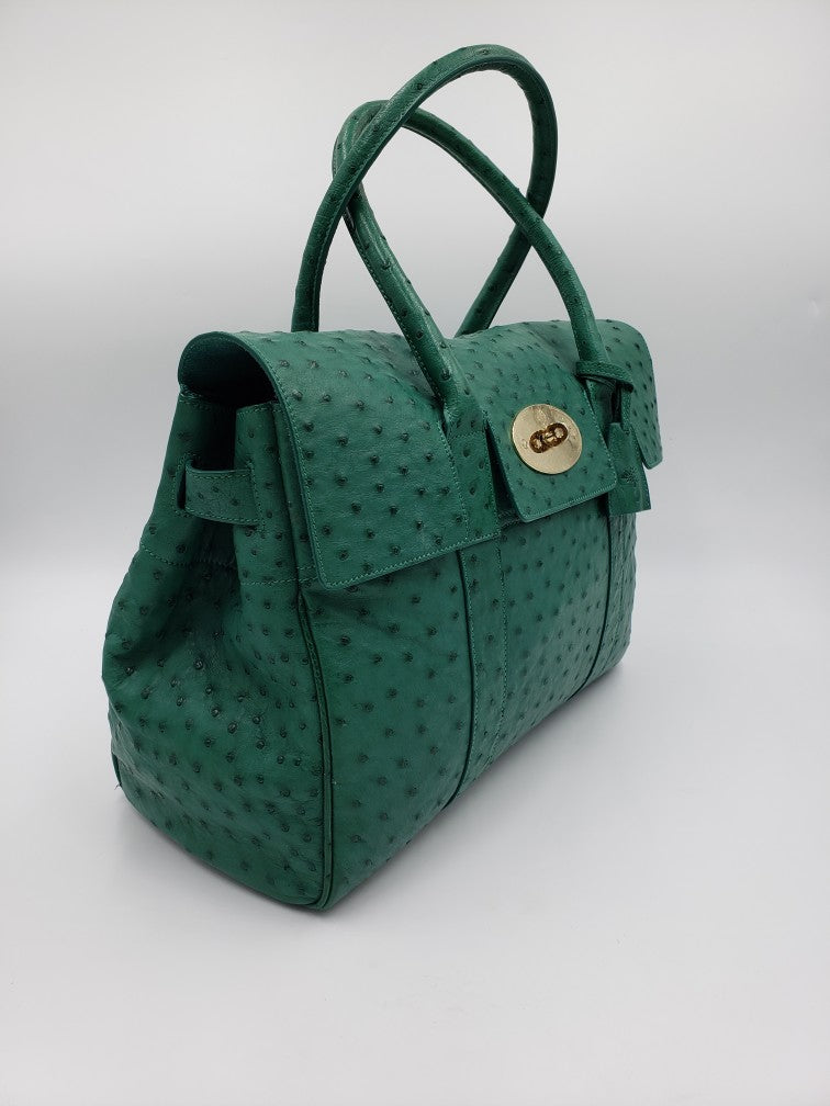 Mulberry Exotic Ostrich Emerald Green Bayswater Shoulder Bag