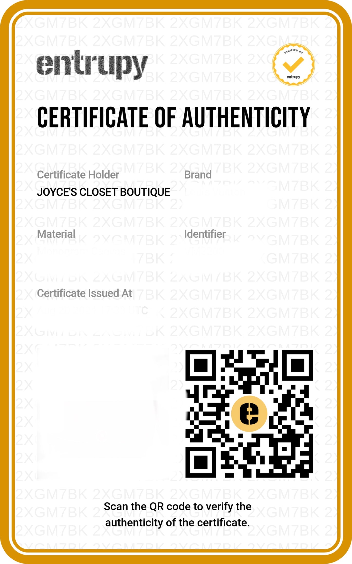 HANDBAG AUTHENTICATION