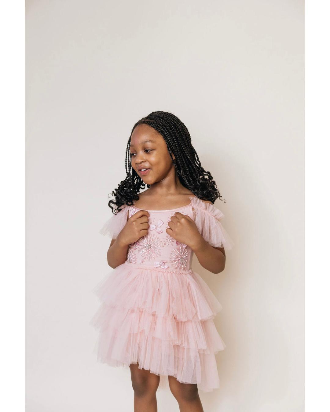 Chelsea Pink Tulle Off Shoulder Kids Size 4/5T