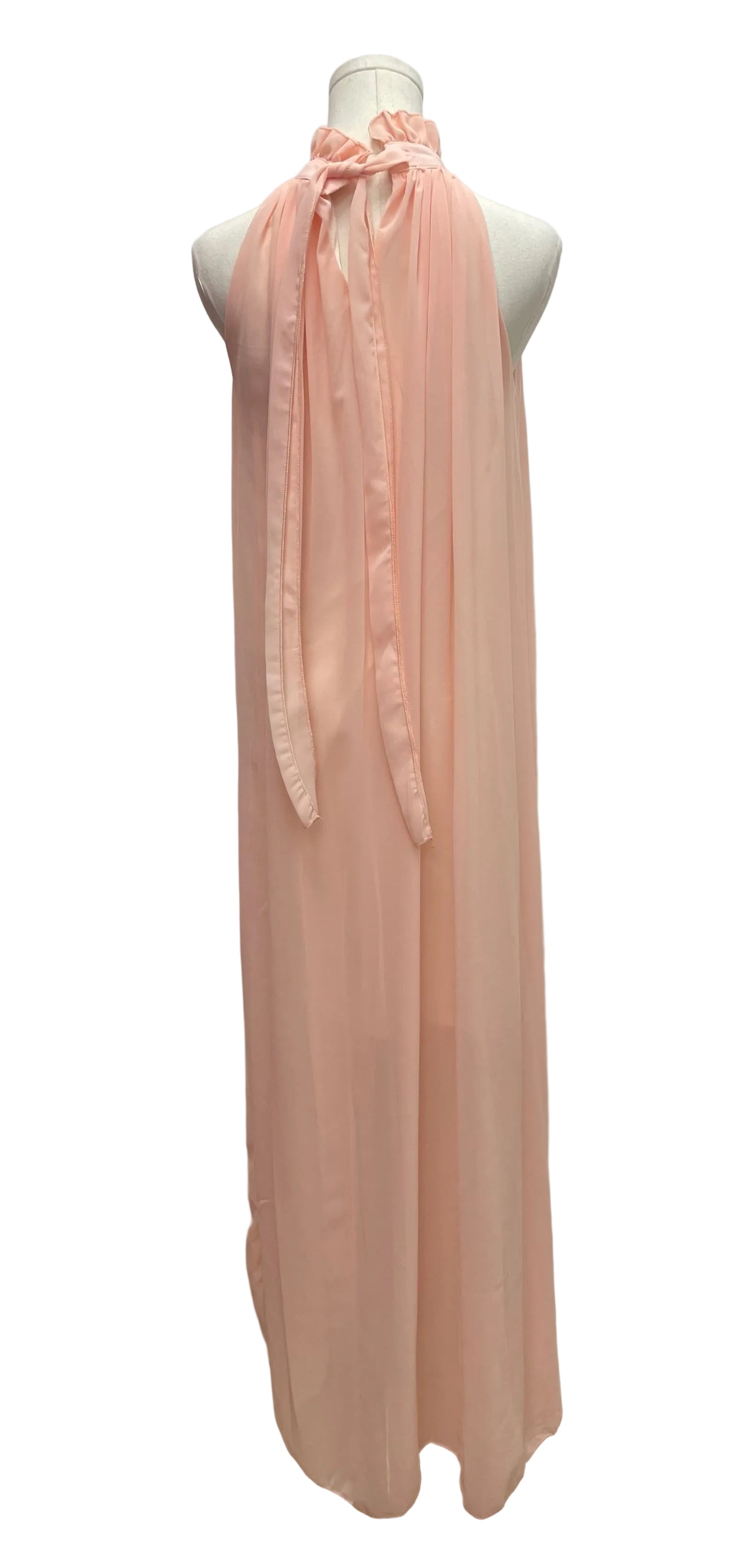 Custom Made Pink Halter Maxi Dress Fits Like S/M