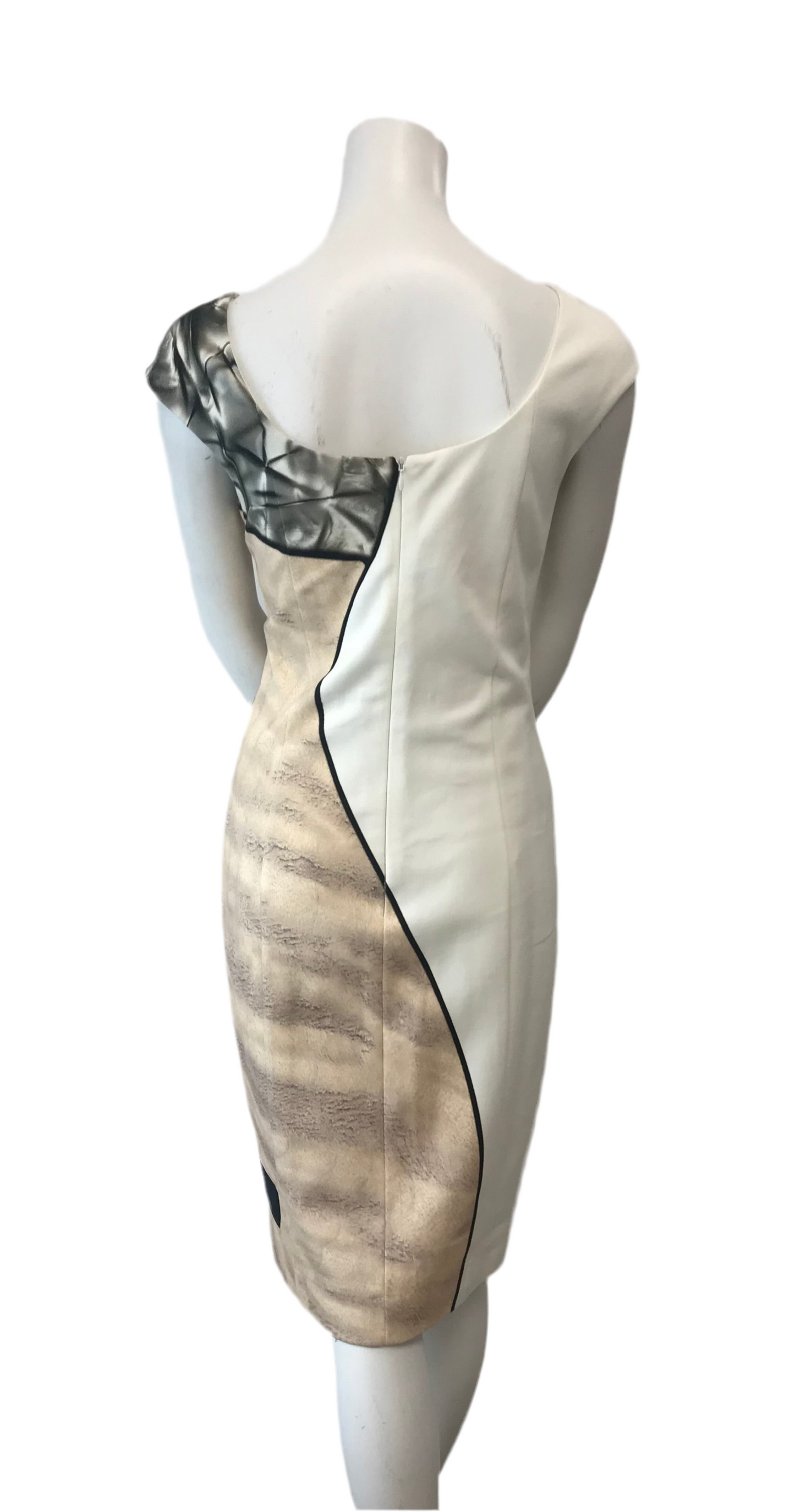 Akris Colorblock Pattern Knee Length Dress Size 8