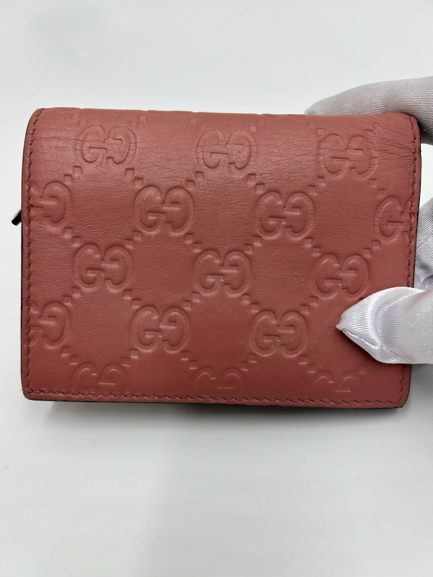 Gucci Embossed Pink Cherry Wallet