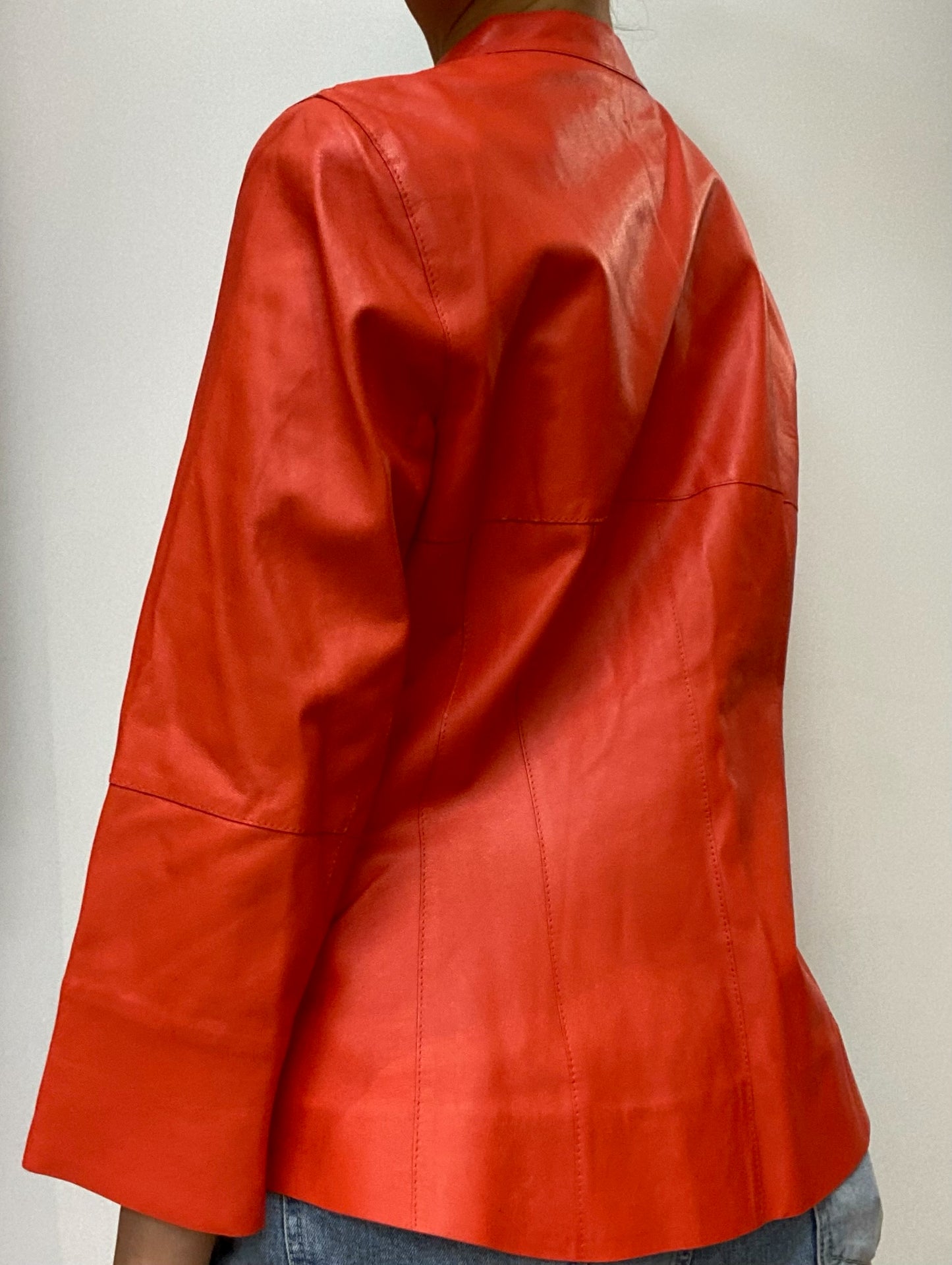 Brand New Lafayette Red
Leather Blouse
Size 8