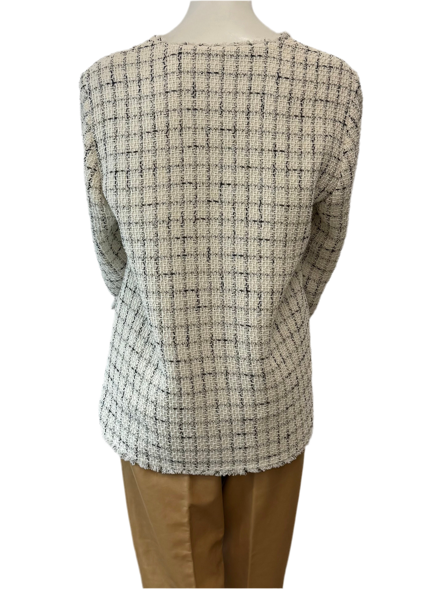 Anine Bing Janet White Tweed Jacket Size L