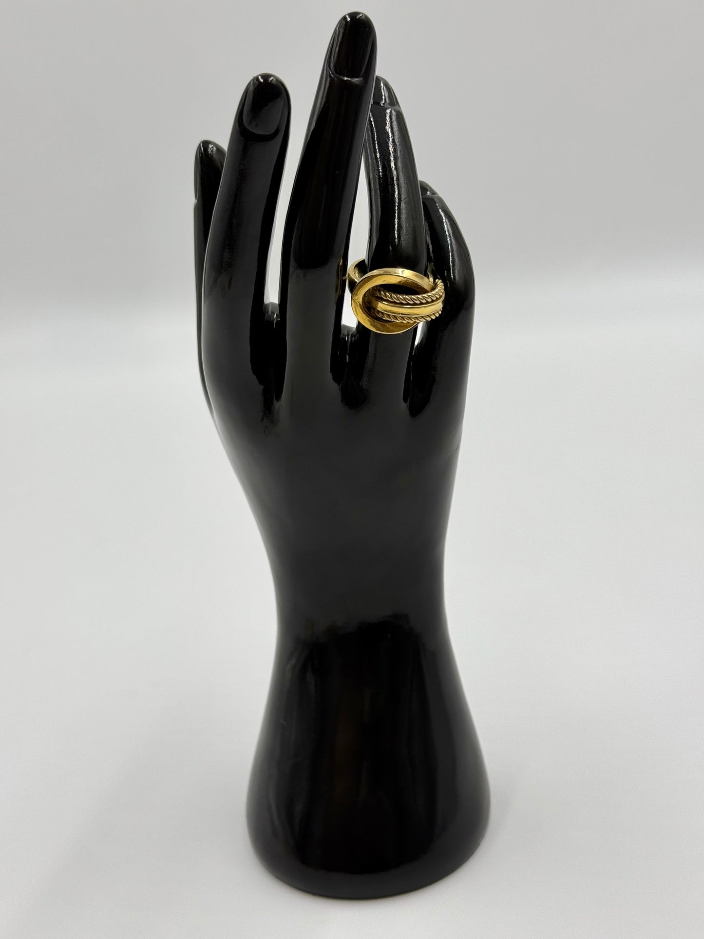 Vintage Christian Dior 1973 Gold Twist Ring Size 7.5