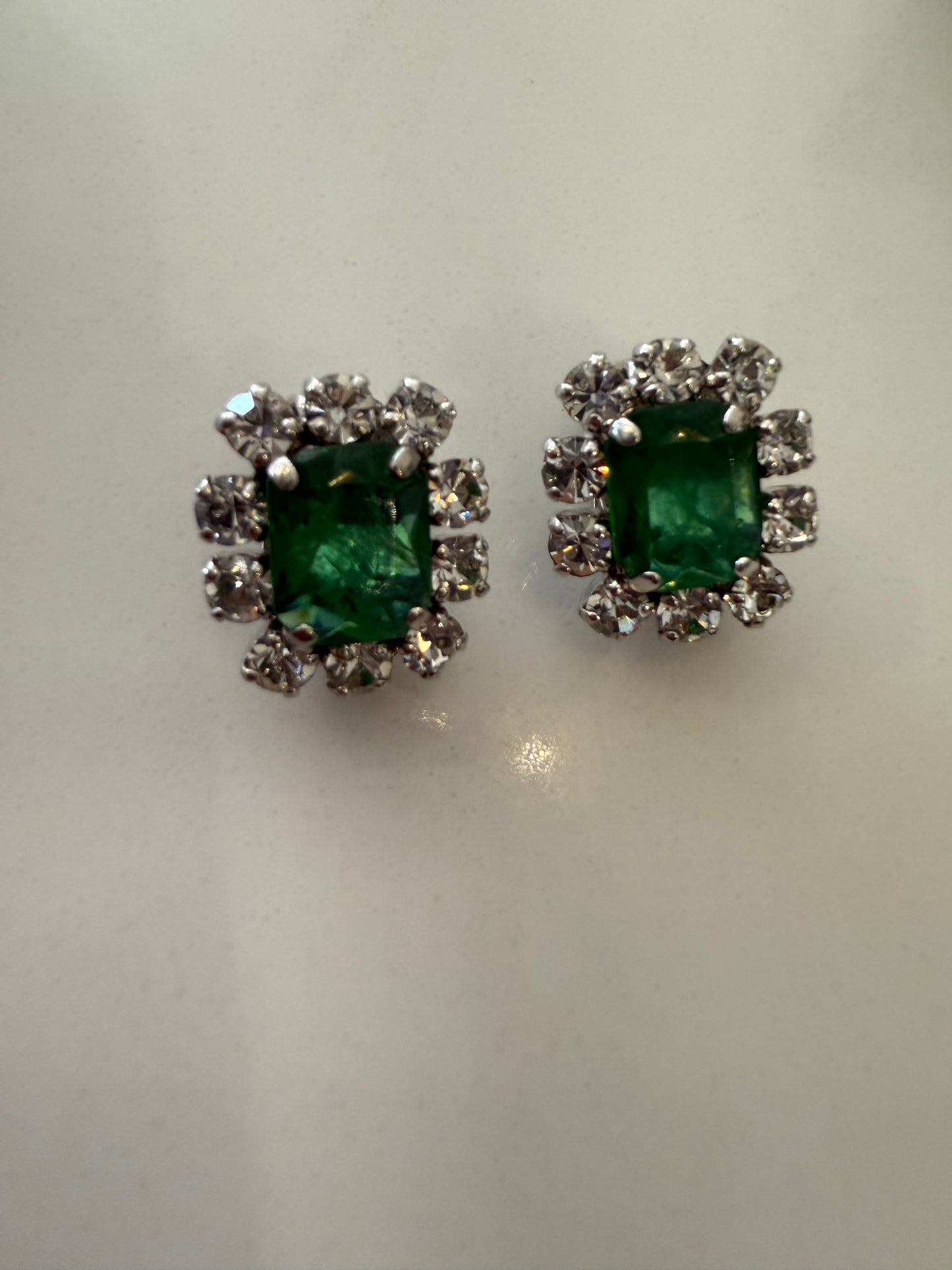 Rare Vintage 1973 Christian Dior Emerald Green & Glass Stone Necklace, Bracelet & Earring Set ( Collectible Piece)