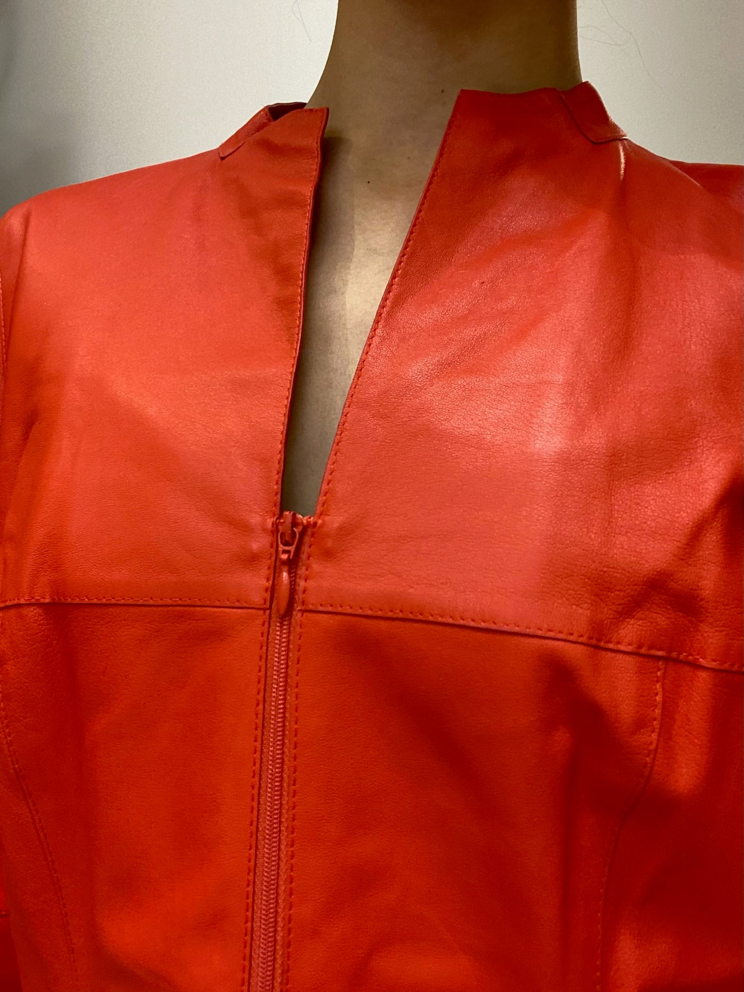 Brand New Lafayette Red
Leather Blouse
Size 8