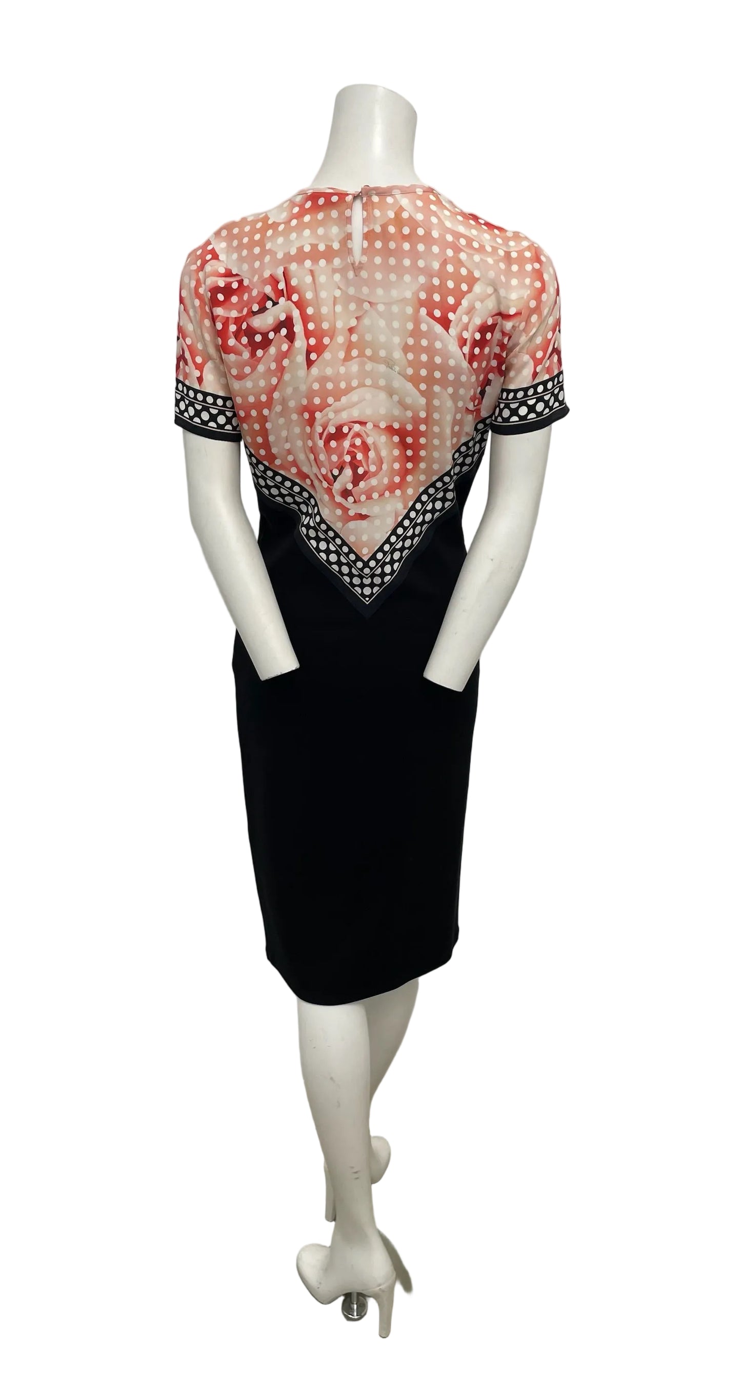 Roberto Cavalli Black & Orange Print Sheath Dress Size 44