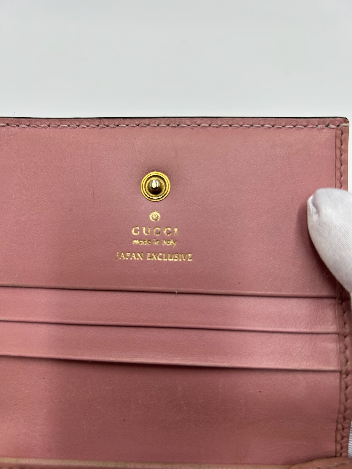 Gucci Embossed Pink Cherry Wallet