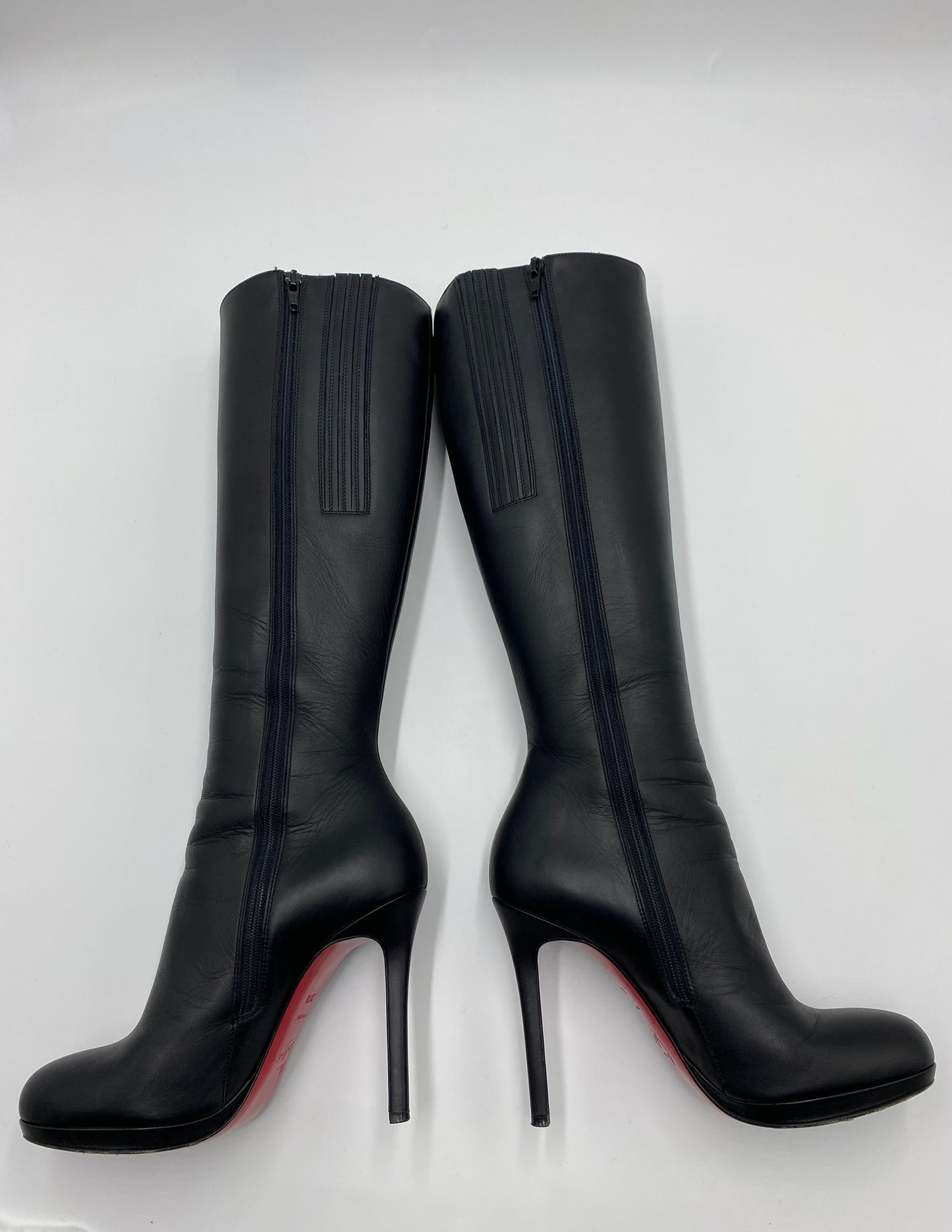 Christian Louboutin Black Tall Leather Boots Size 6.5