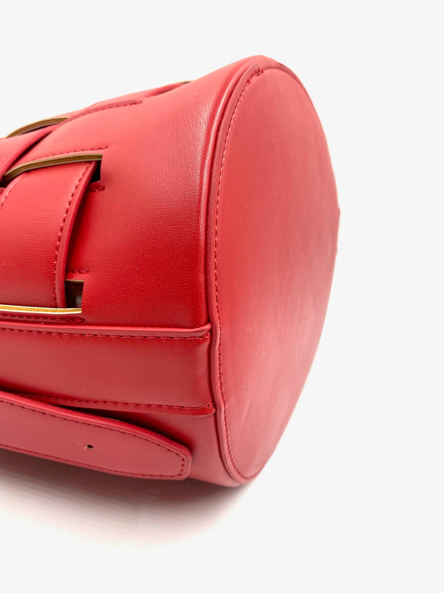 Brand New Pomikaki Red Woven Bucket Bag