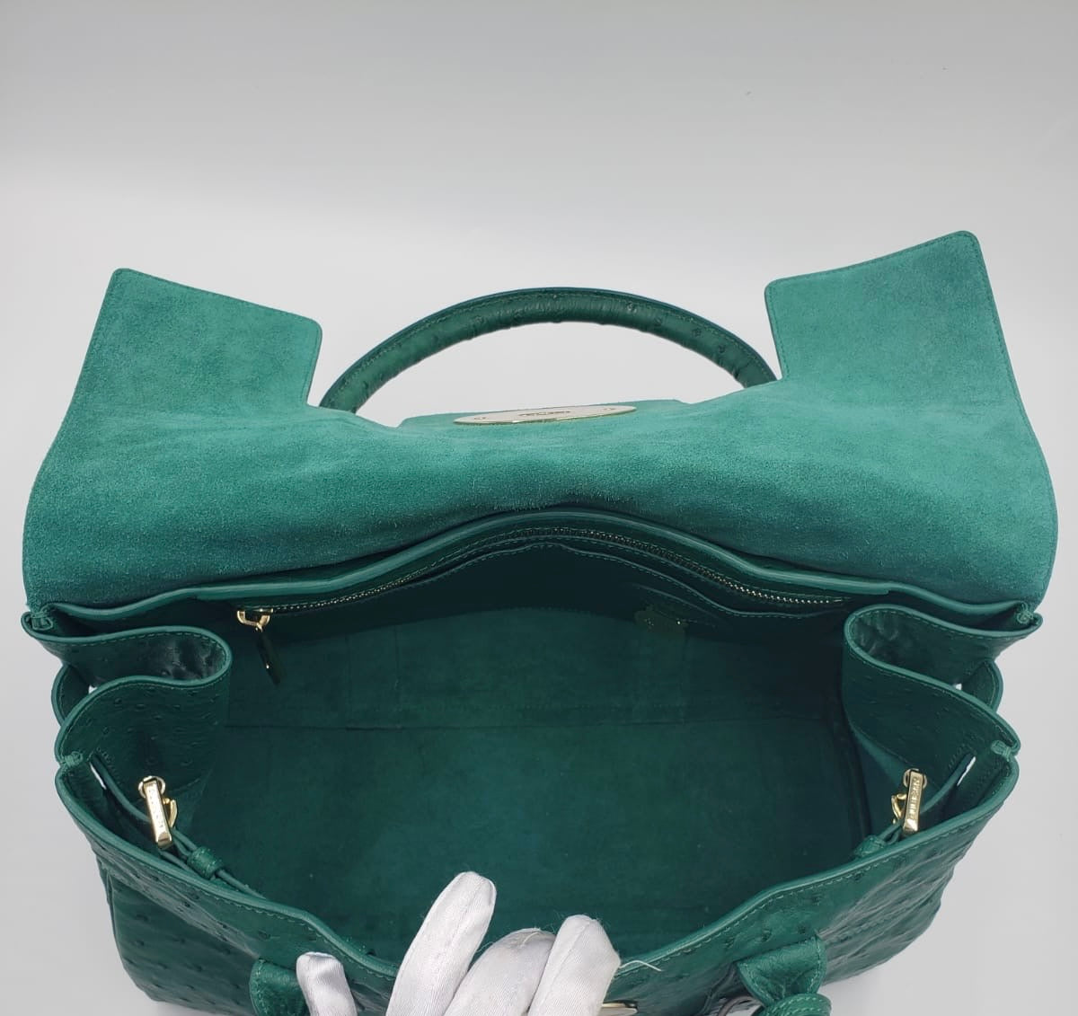 Mulberry Exotic Ostrich Emerald Green Bayswater Shoulder Bag