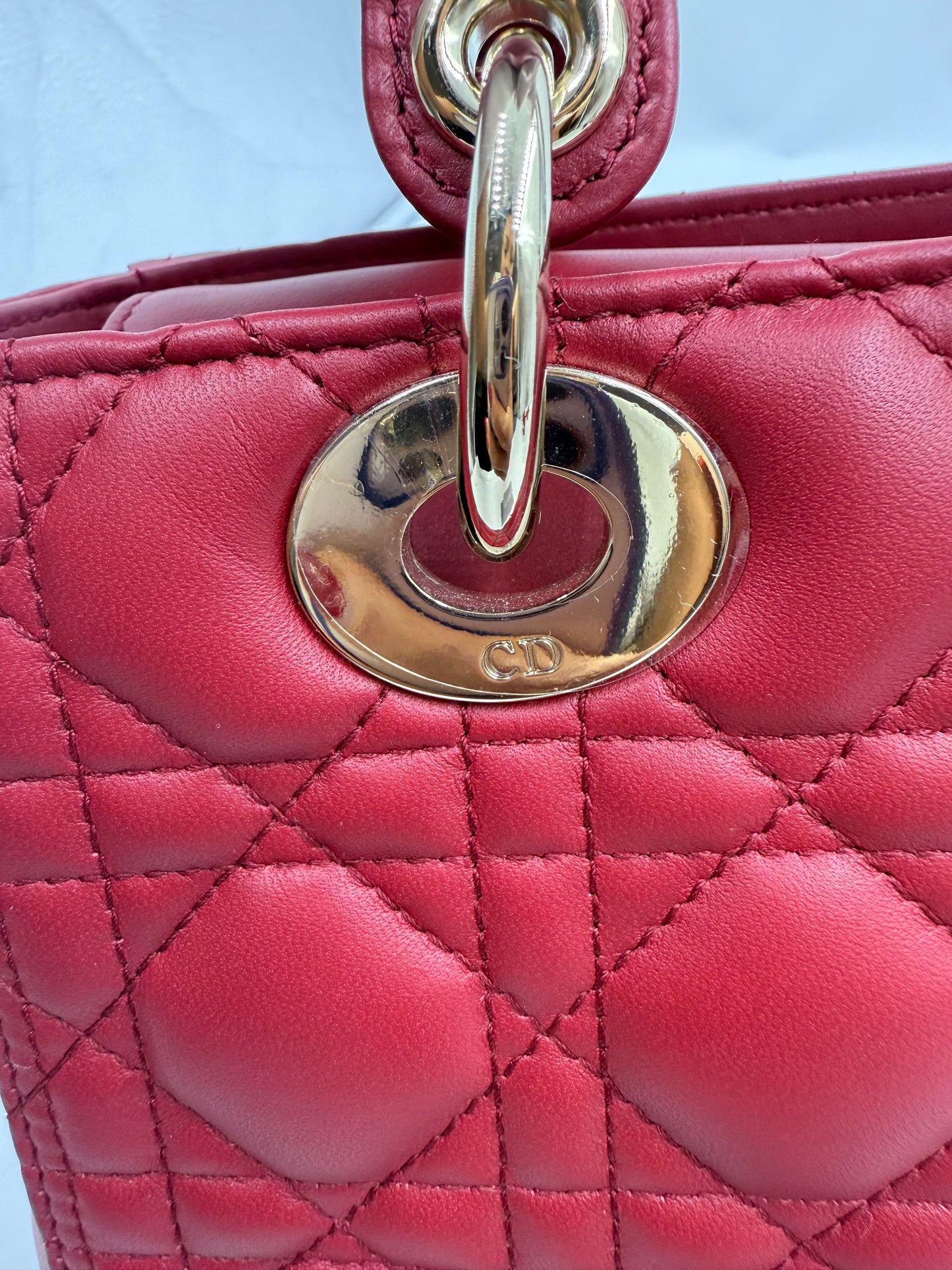 Christian Dior Lady Dior Red Medium Bag