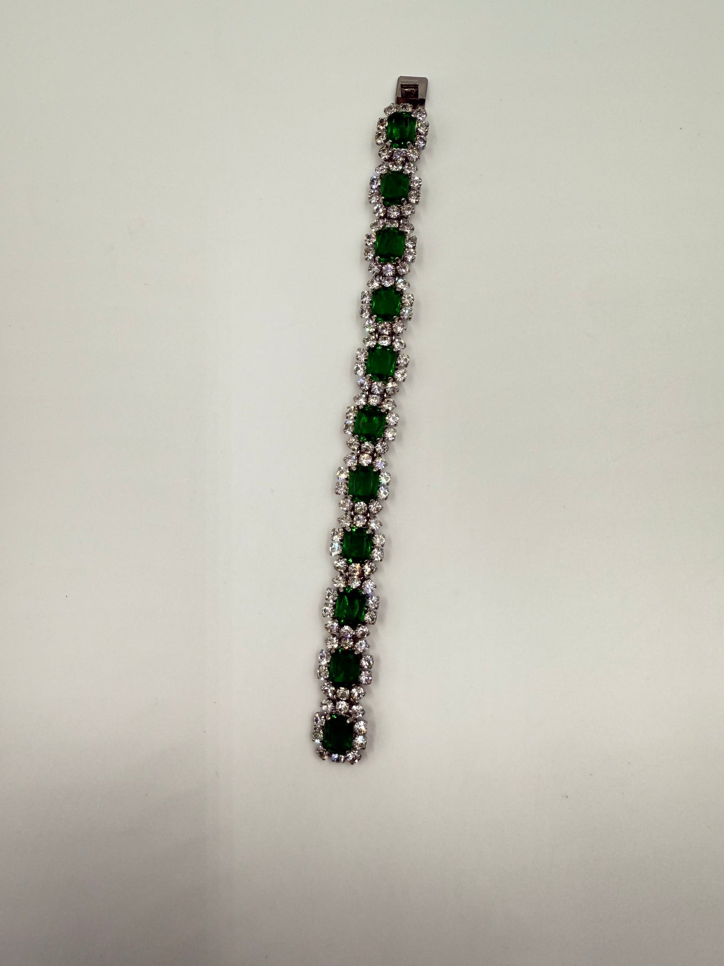 Rare Vintage 1973 Christian Dior Emerald Green & Glass Stone Necklace, Bracelet & Earring Set ( Collectible Piece)