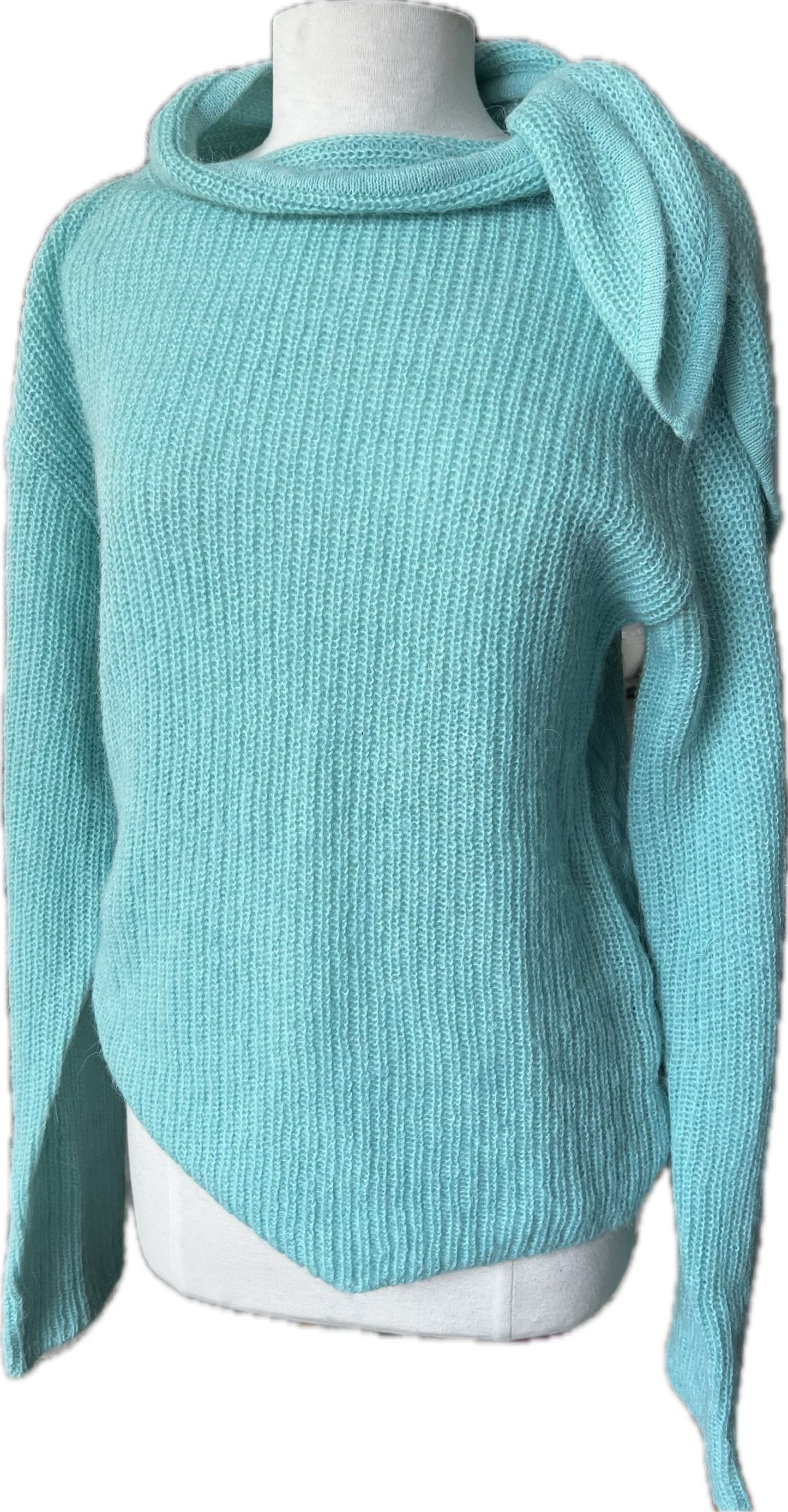 Andersson Bell Rilynn Blue Neck Tie Knit Sweater Size S