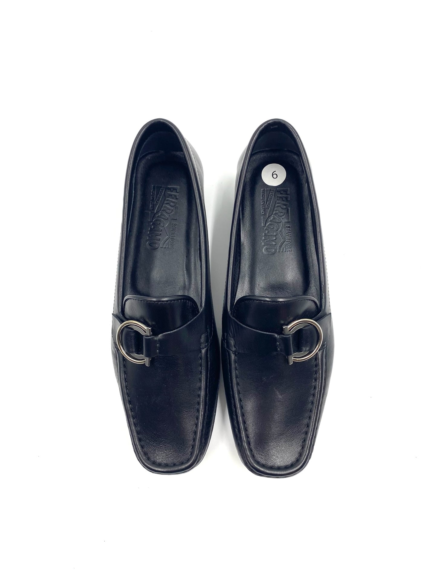 Salvatore Ferragamo Black Flat Loafers Size 6