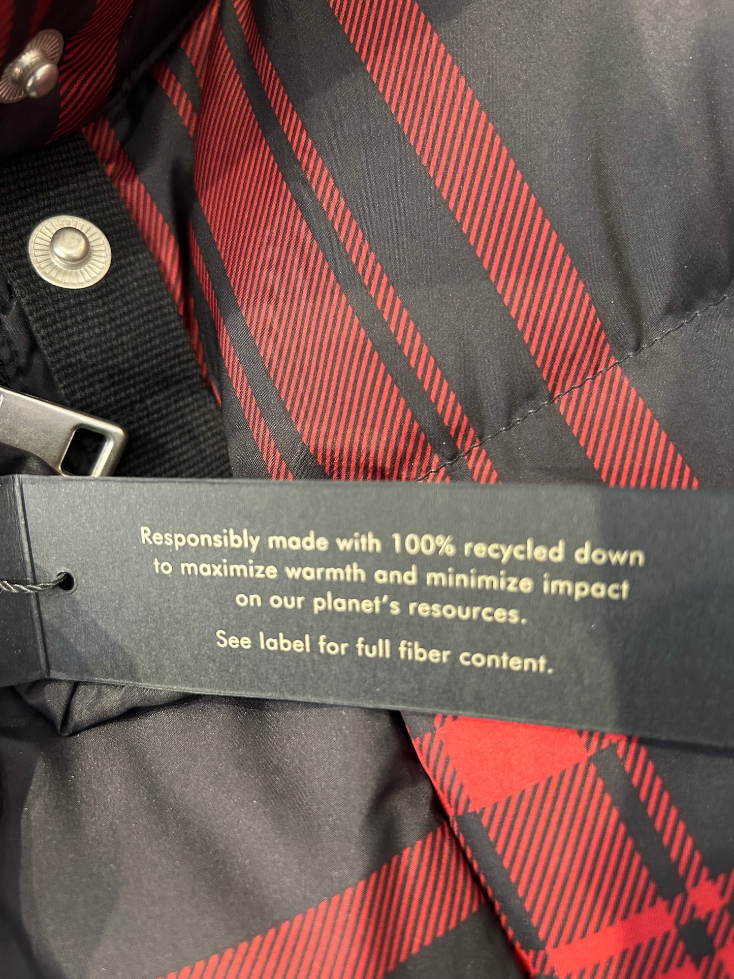 Brand New Banana Republic Black & Red Plaid Water Repellent Jacket Size M