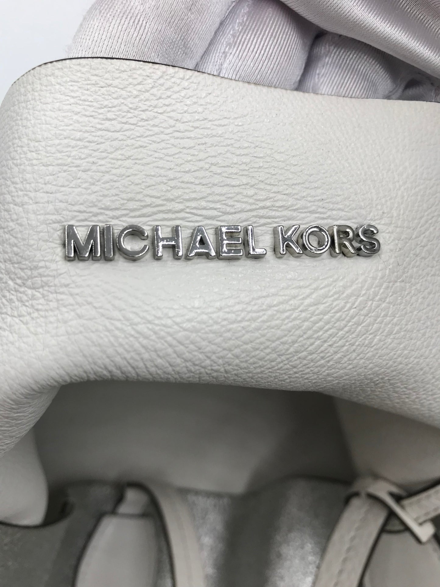 Michael Kors Leather Reversible Silver & White Large Tote