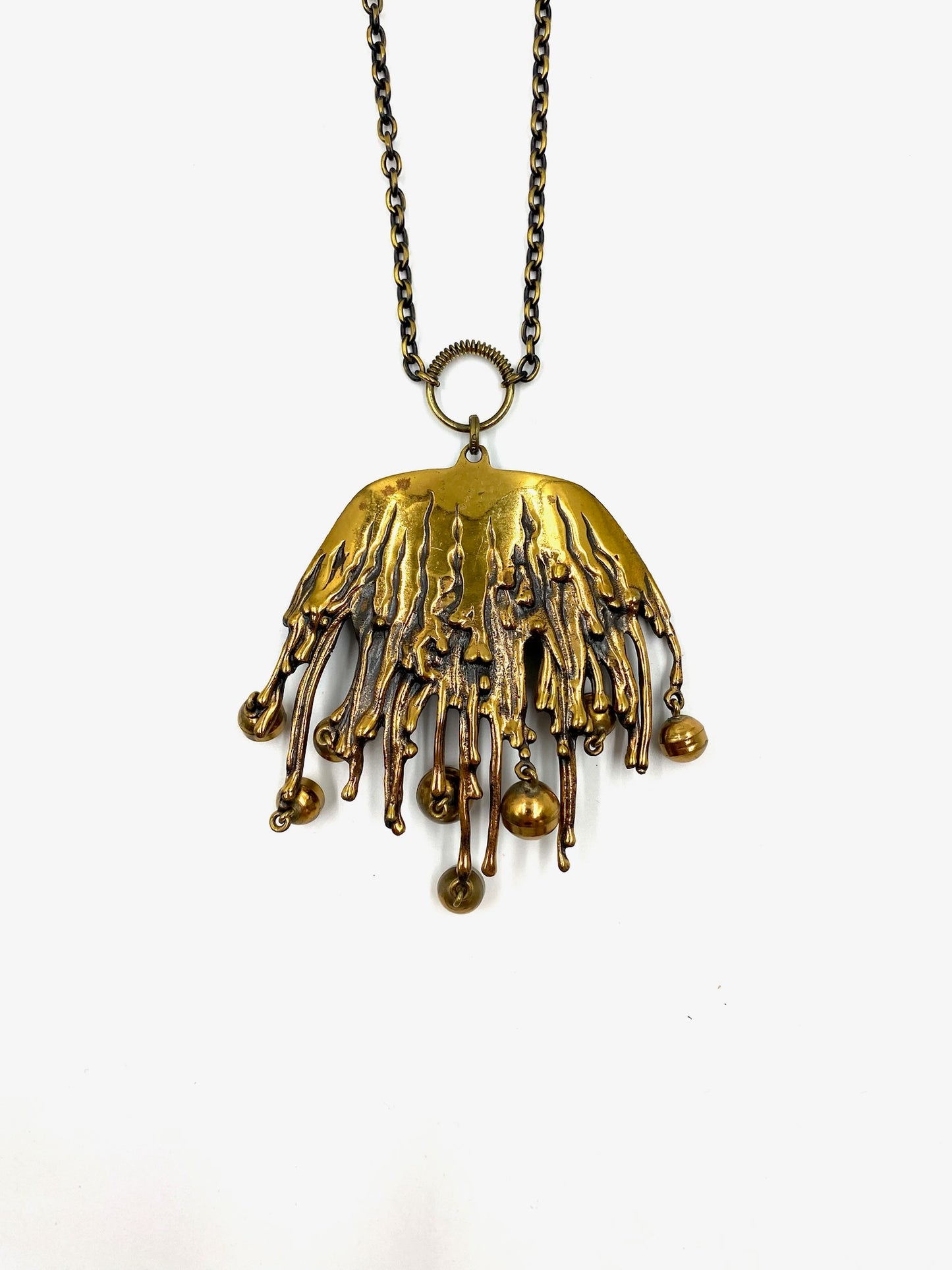 1960s Turun Hopea Bronze Pendant Necklace