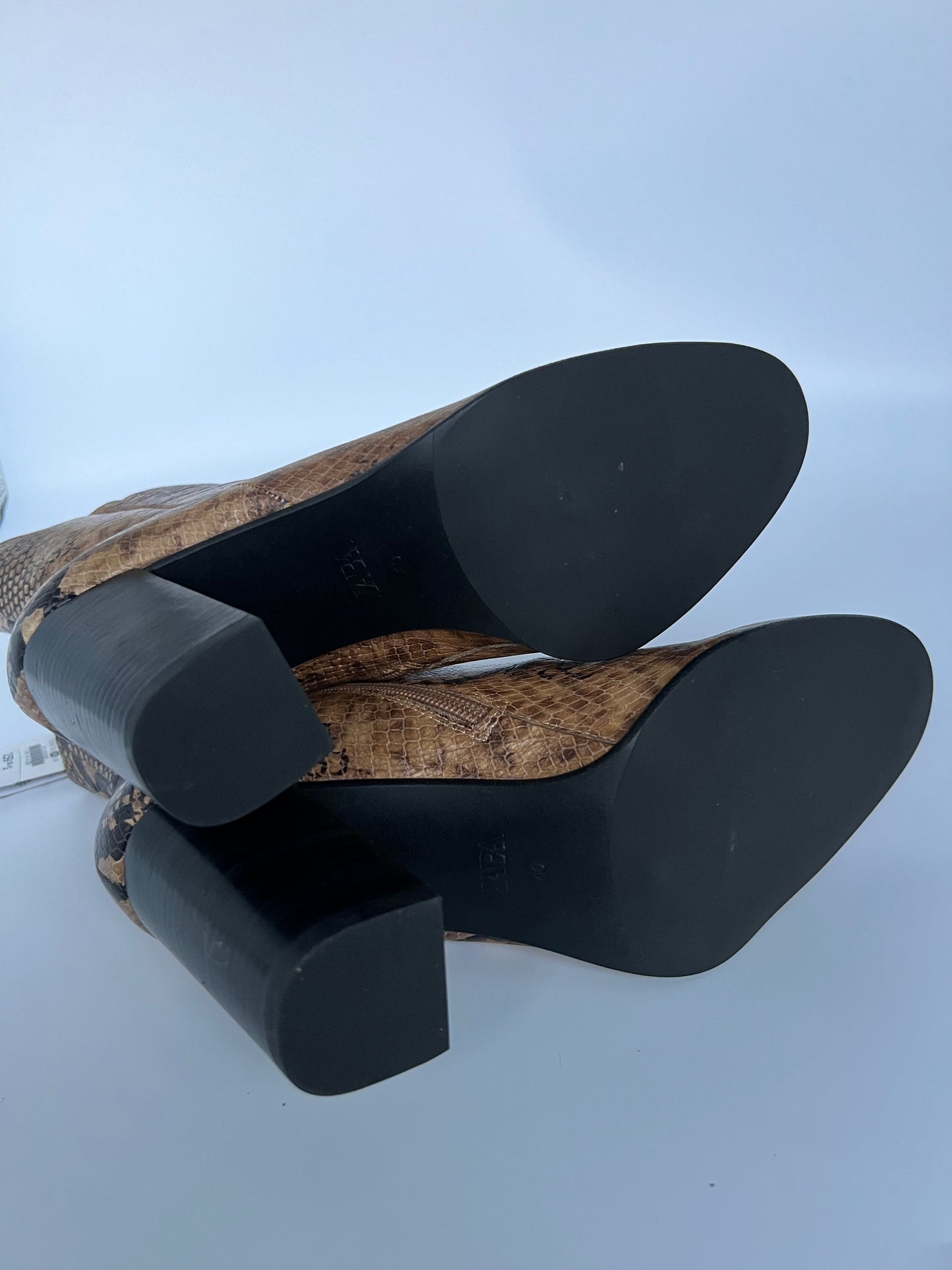 Brand New Zara Snakeskin Ankle Boots Size 9