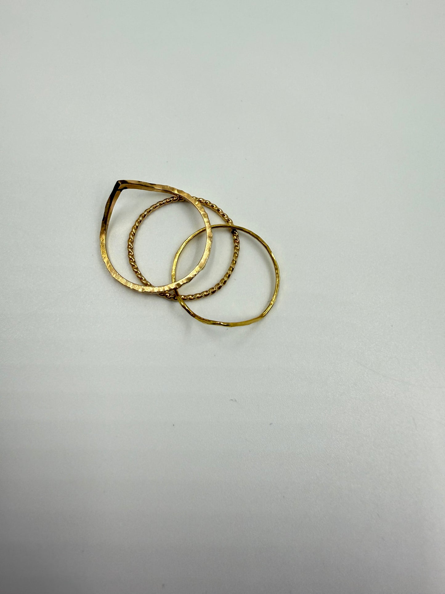 Vintage 1980s Gold Stacking Rings Size 7 ( Set of 3)