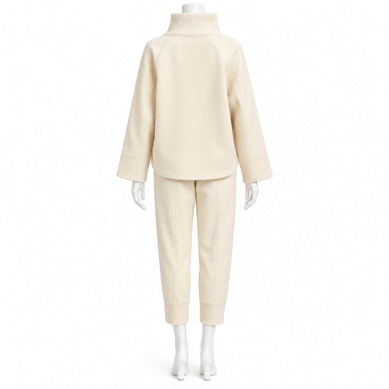 Annette Gortz Cream Mock Neck Sweater & Pant Set Size M