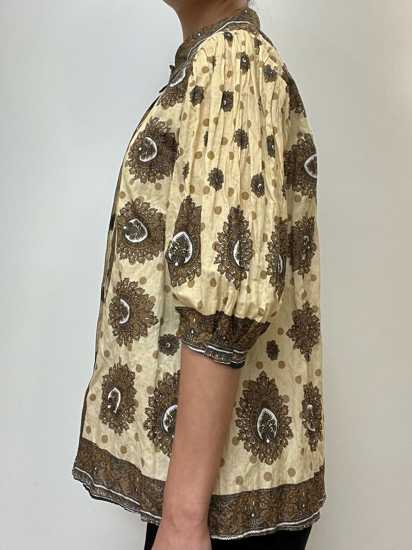 Brand New Sandro Brown Paisley Print Blouse Size L