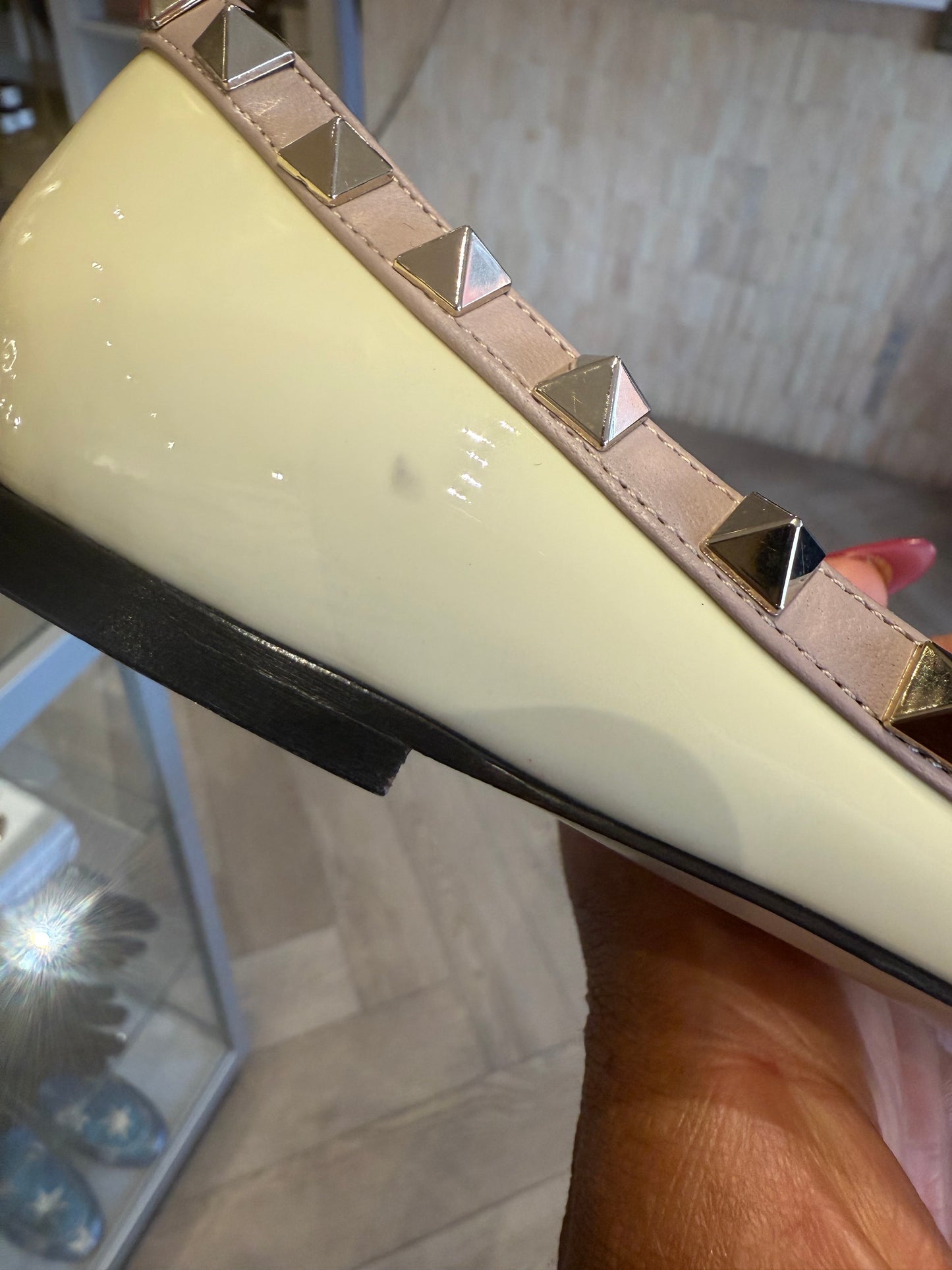 Brand New Valentino Yellow Rockstud Flats Size 36