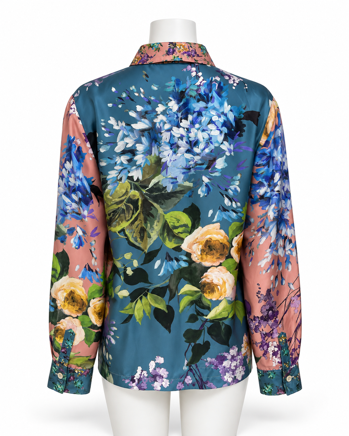 Escada Multicolor Silk Button Up Blouse Size 46 US XXL