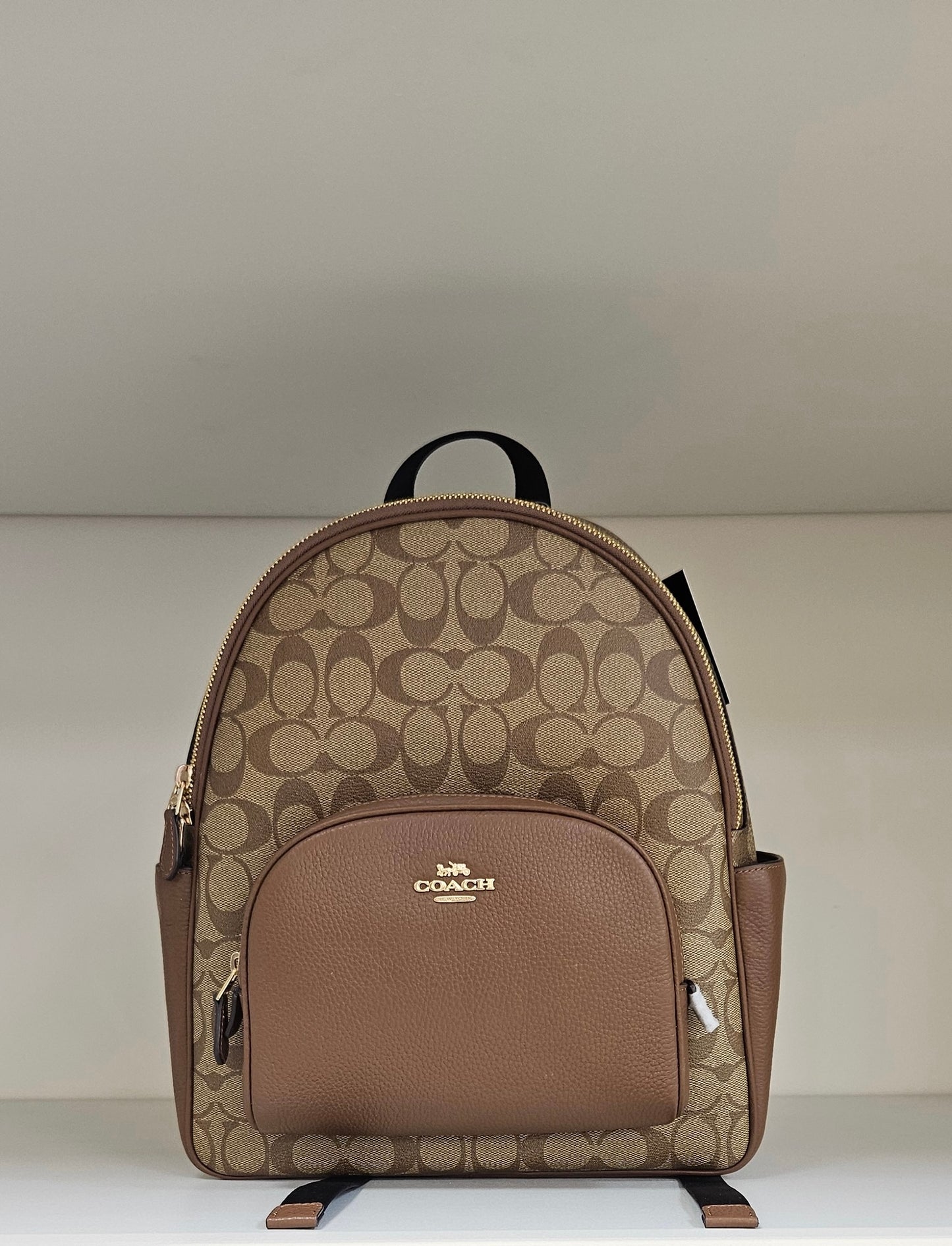 Brand New Brown Coach Court Monogram Backpack