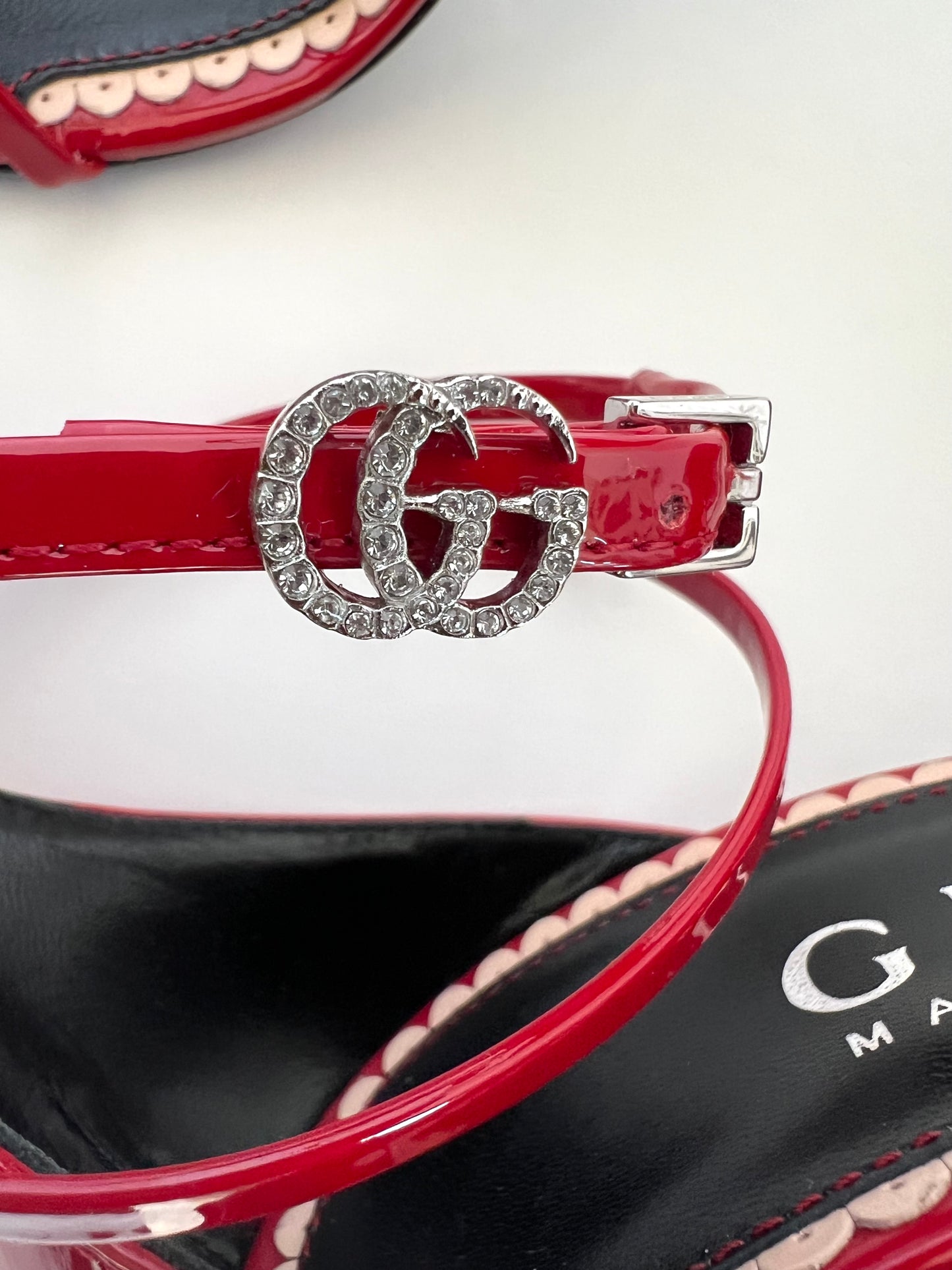 Brand New Gucci Red Patent Strappy Heels Size 41