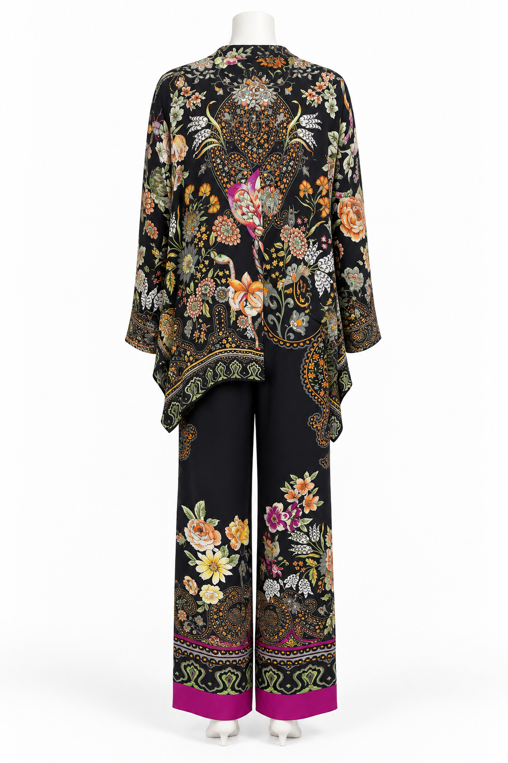 Etro Multicolor Floral Silk Pant Set Size 48 US L