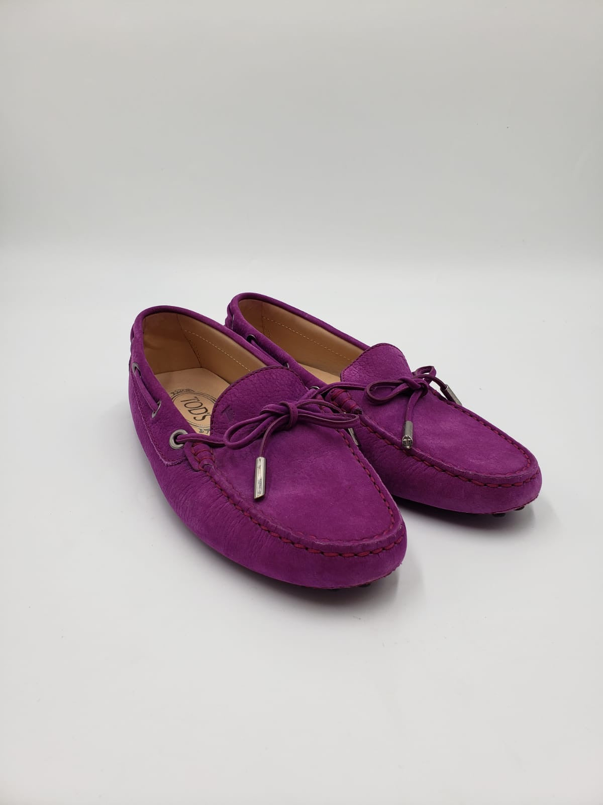 Tods Purple Flat Loafers Size 37